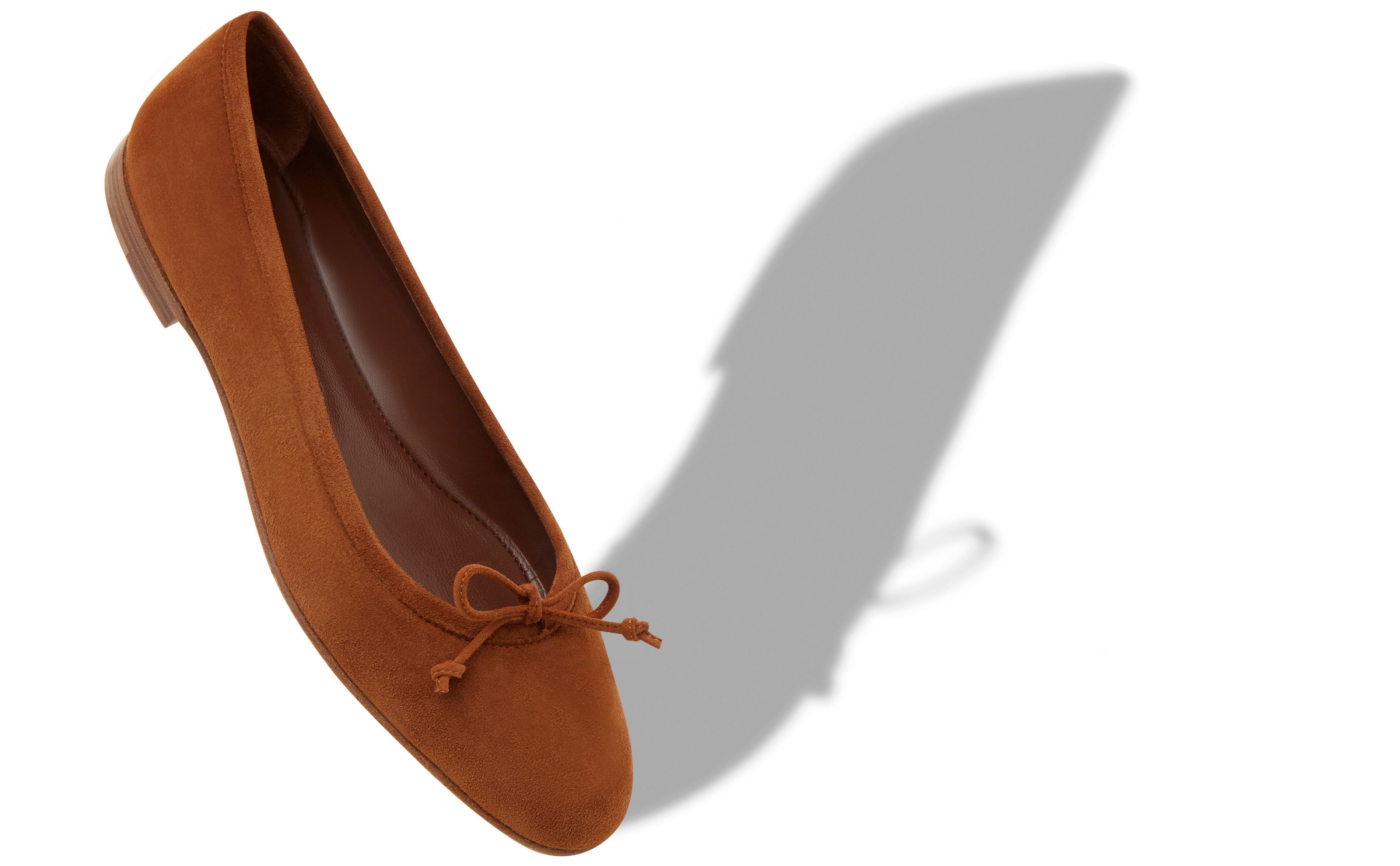 Designer Brown Suede Ballerina Flats - Image small_image