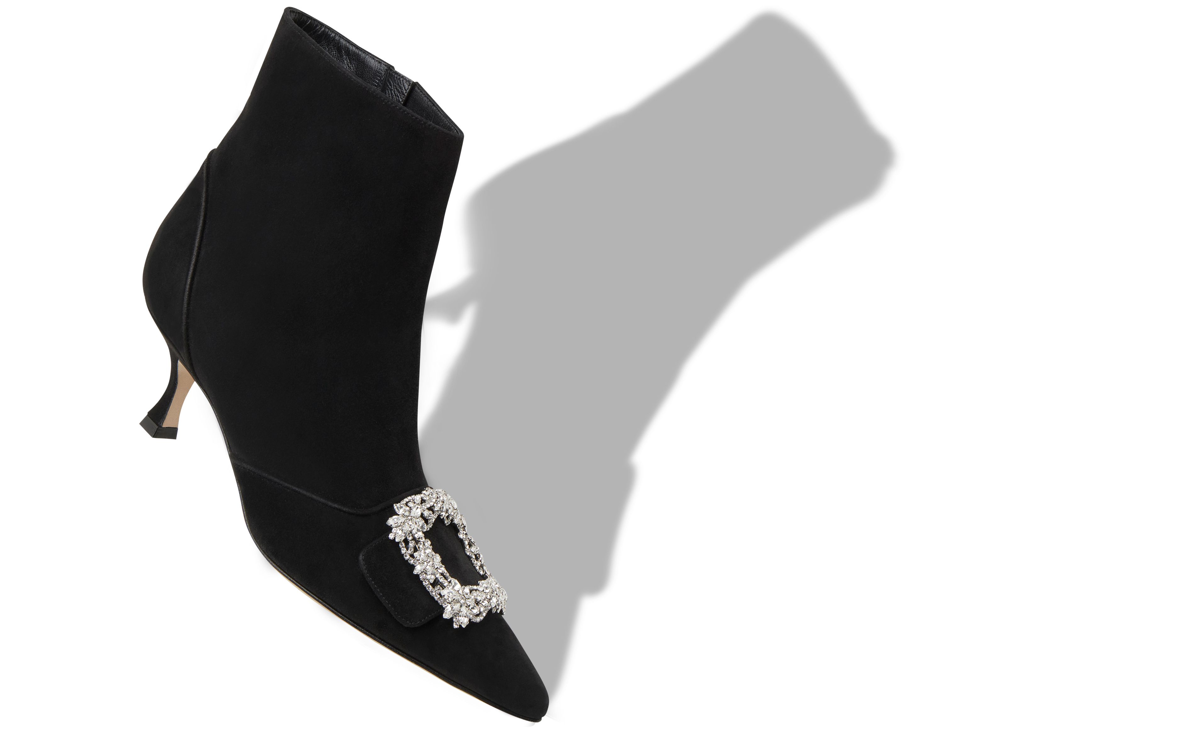 Women's GG mid-heel boot in black GG crystal mesh | GUCCI® US