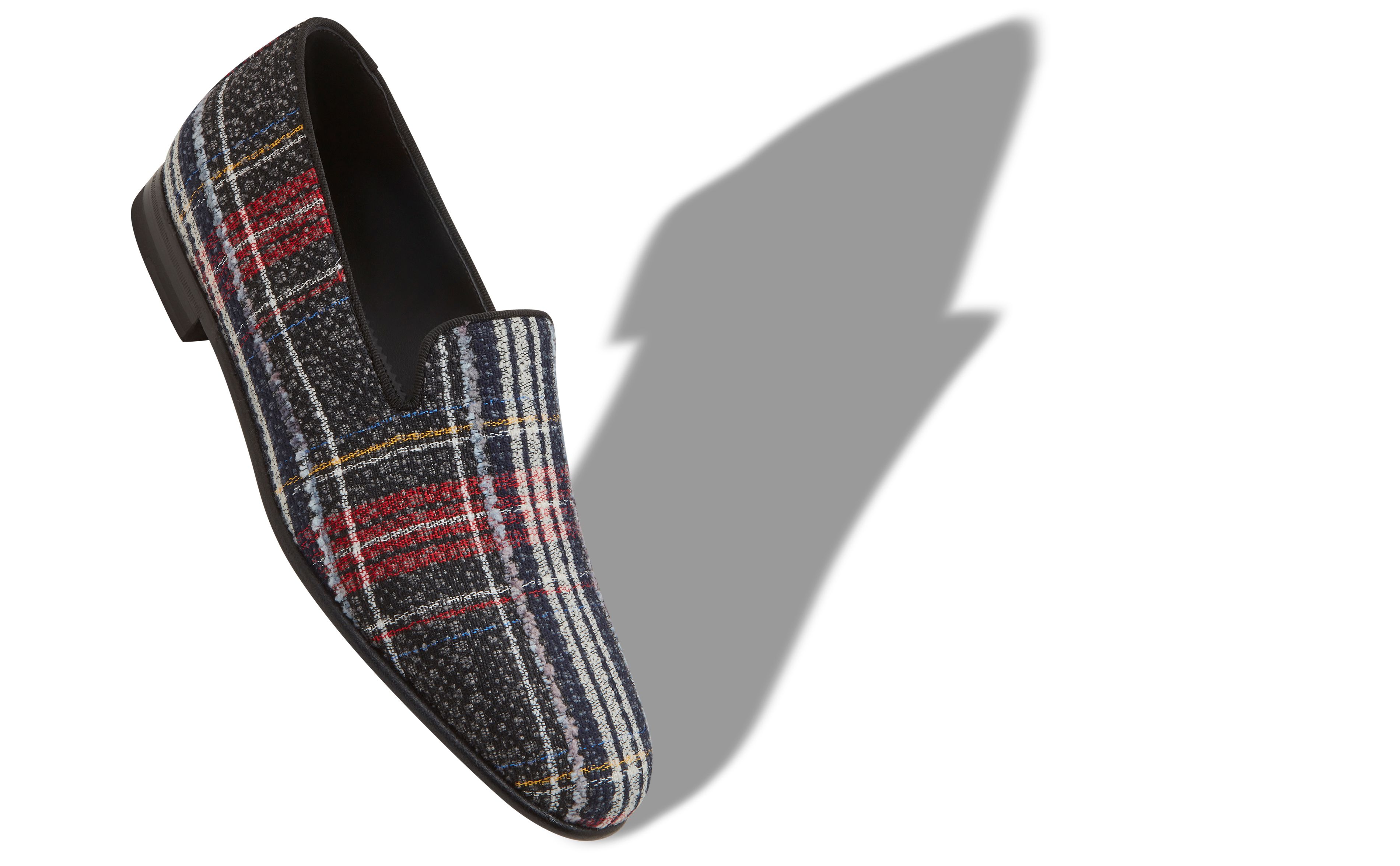 Designer Grey Tartan Loafers - Image small_image