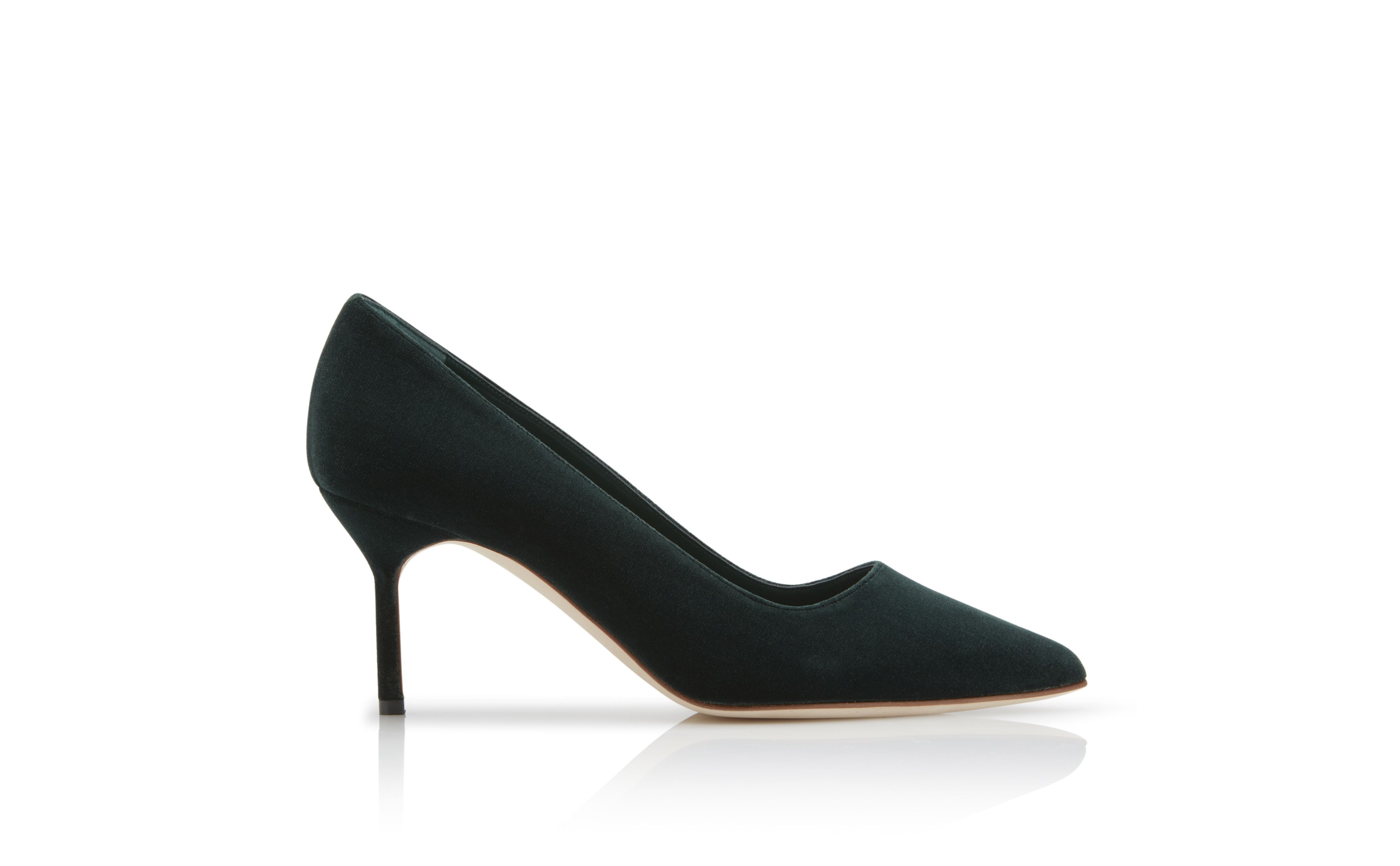 green velvet high heels