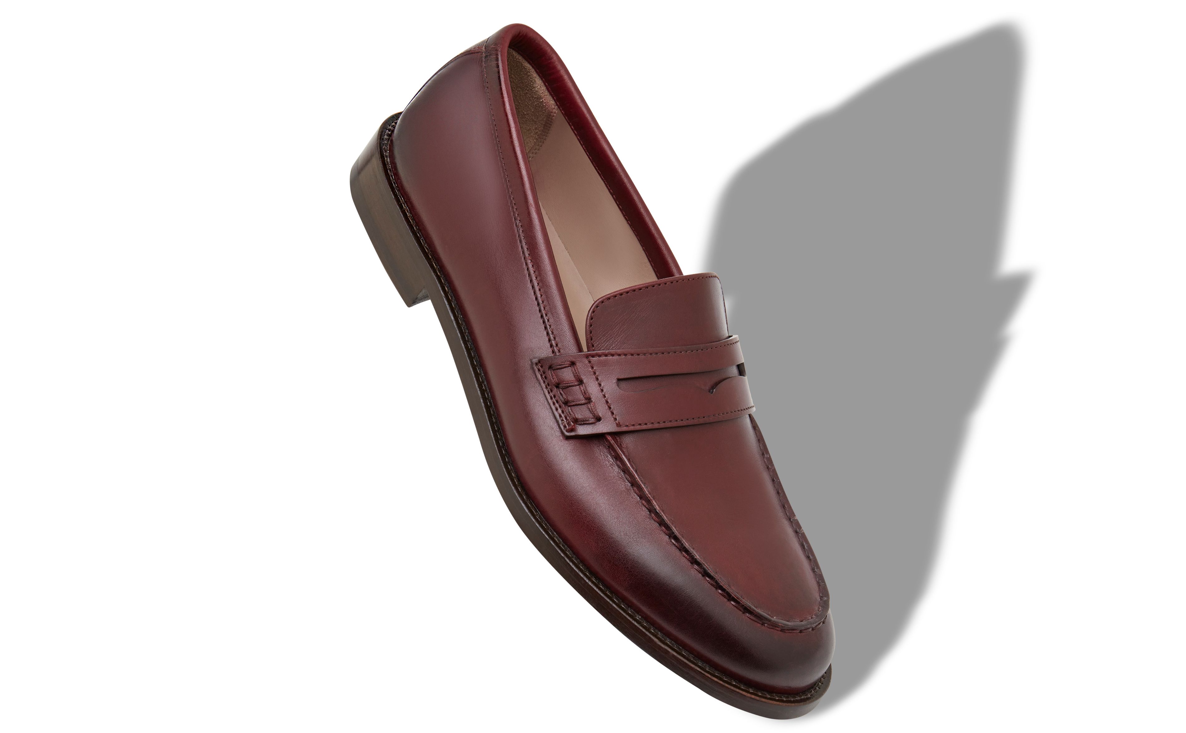 Designer Brown Calf Leather Penny Loafers  - Image small_image