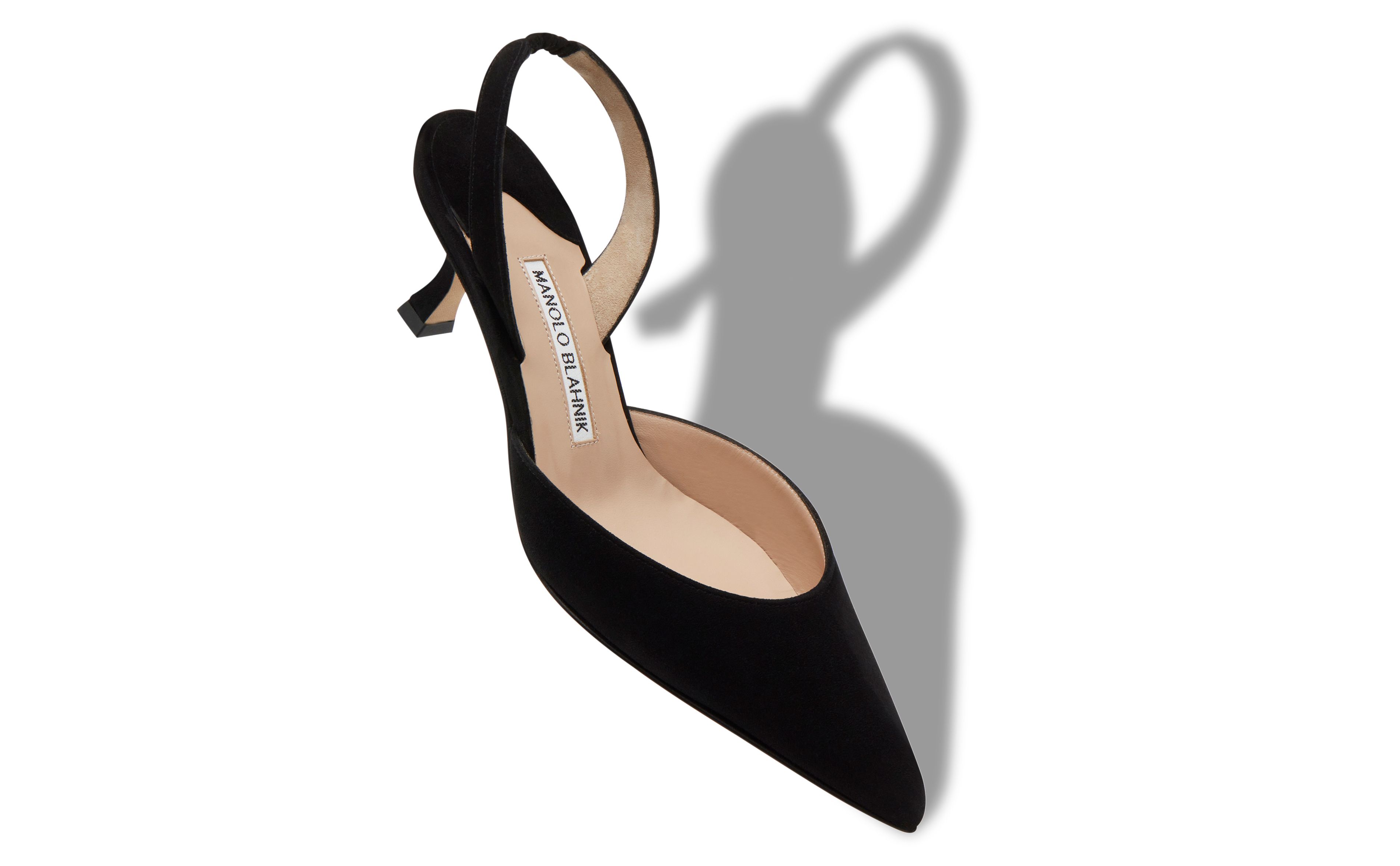 Designer Black Suede Slingback Pumps - Image small_image