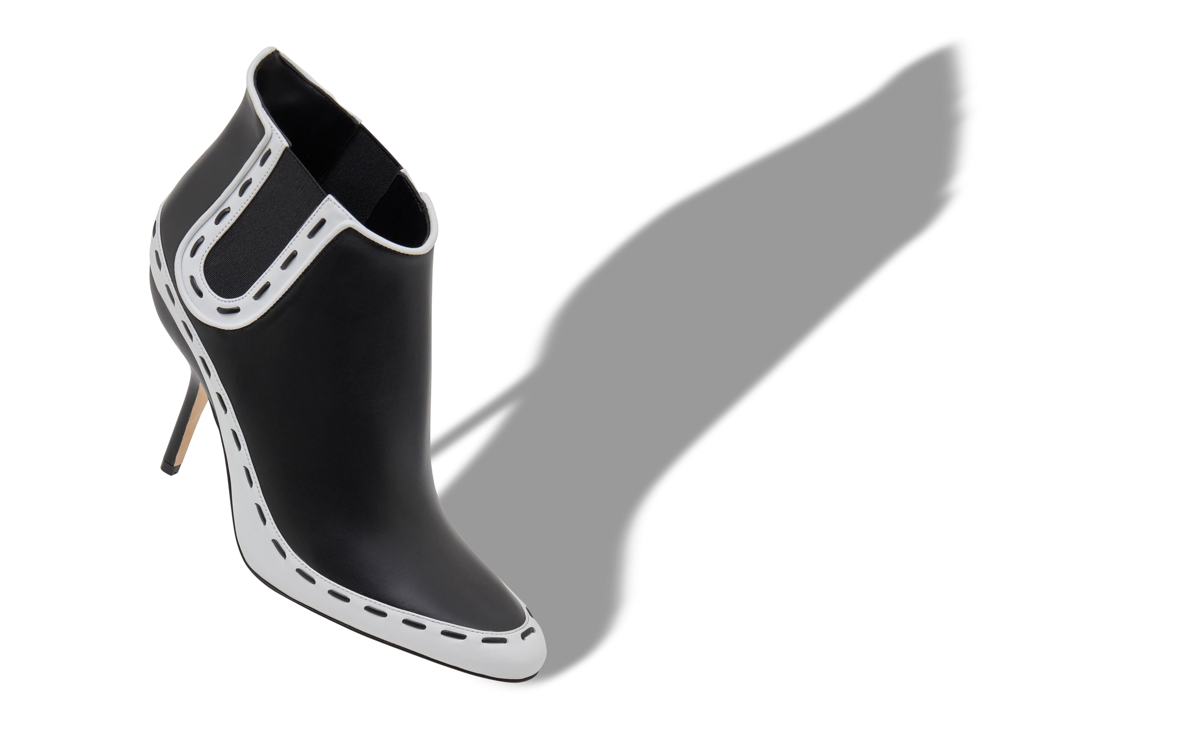 Designer Black Calf Leather Ankle Boots - Image small_image