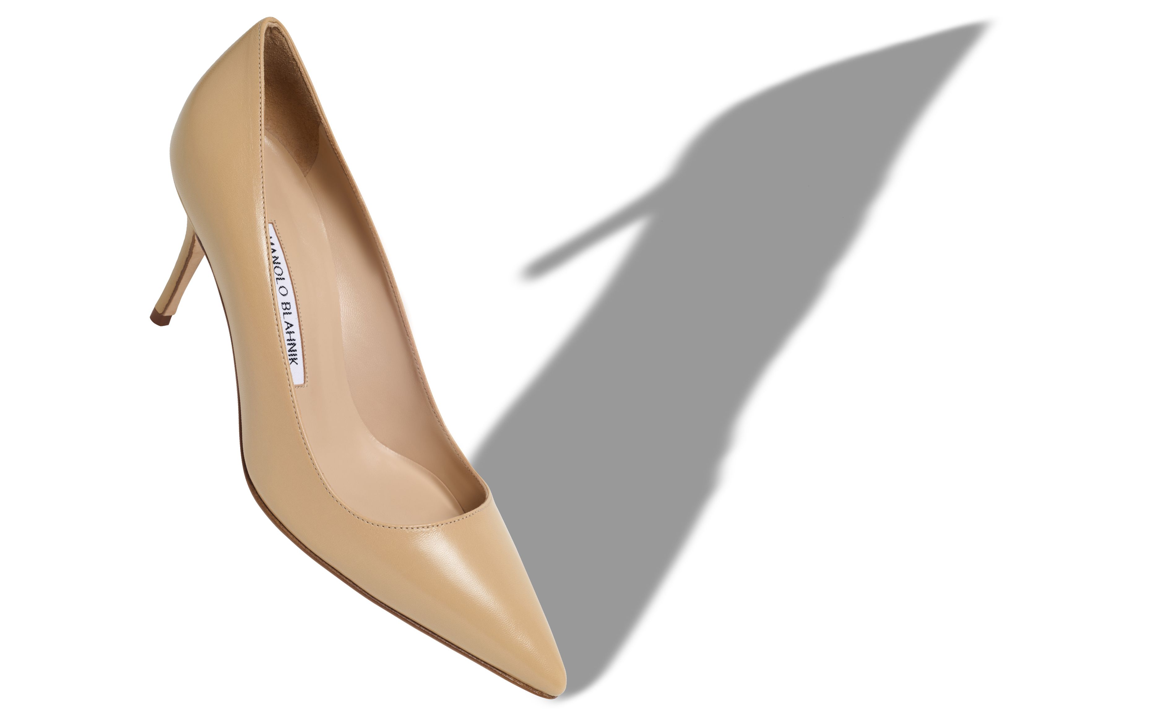 Designer Brown Leather Pointed Toe Pumps - Image small_image