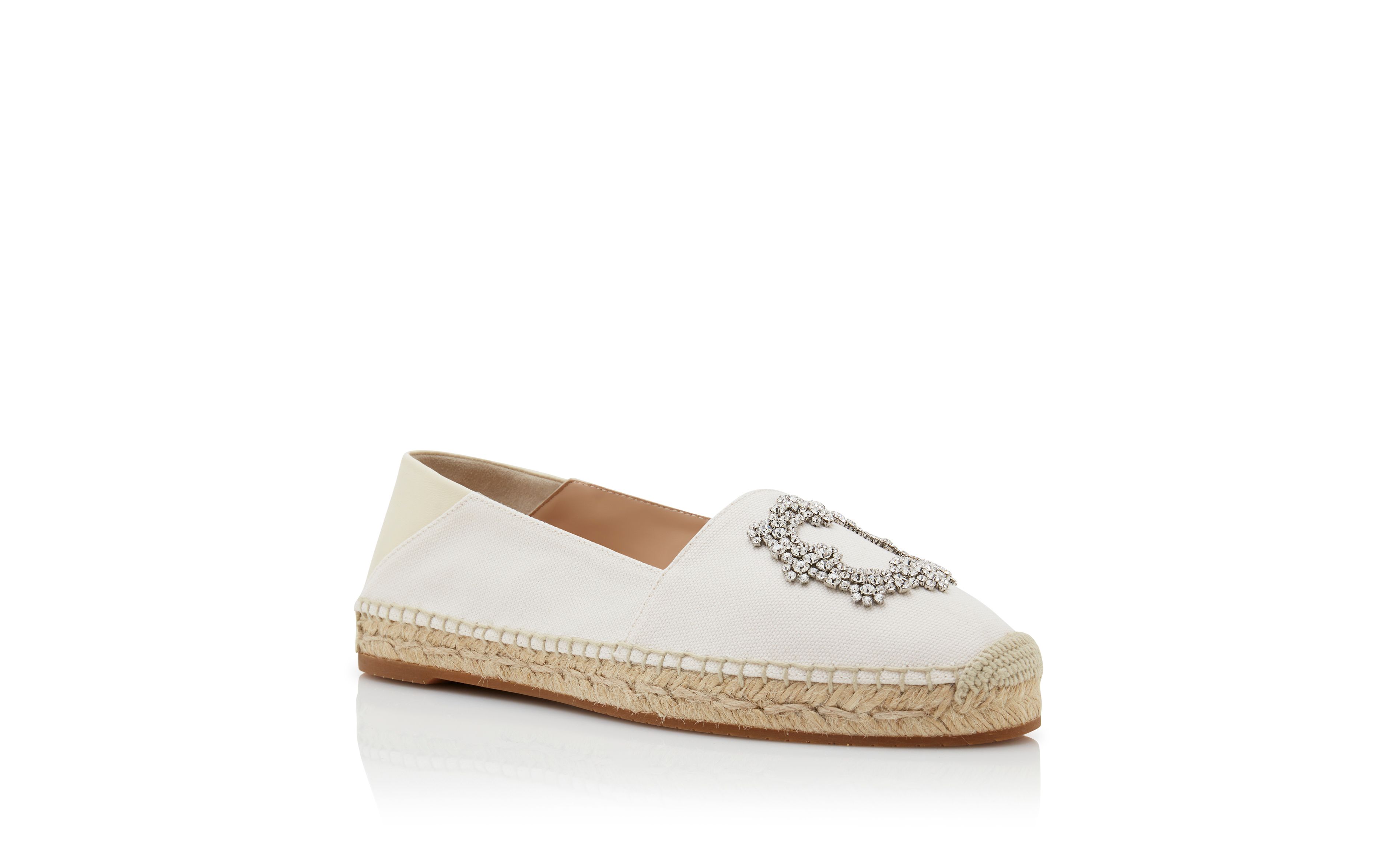 Designer Light Cream Cotton Espadrilles  - Image Upsell