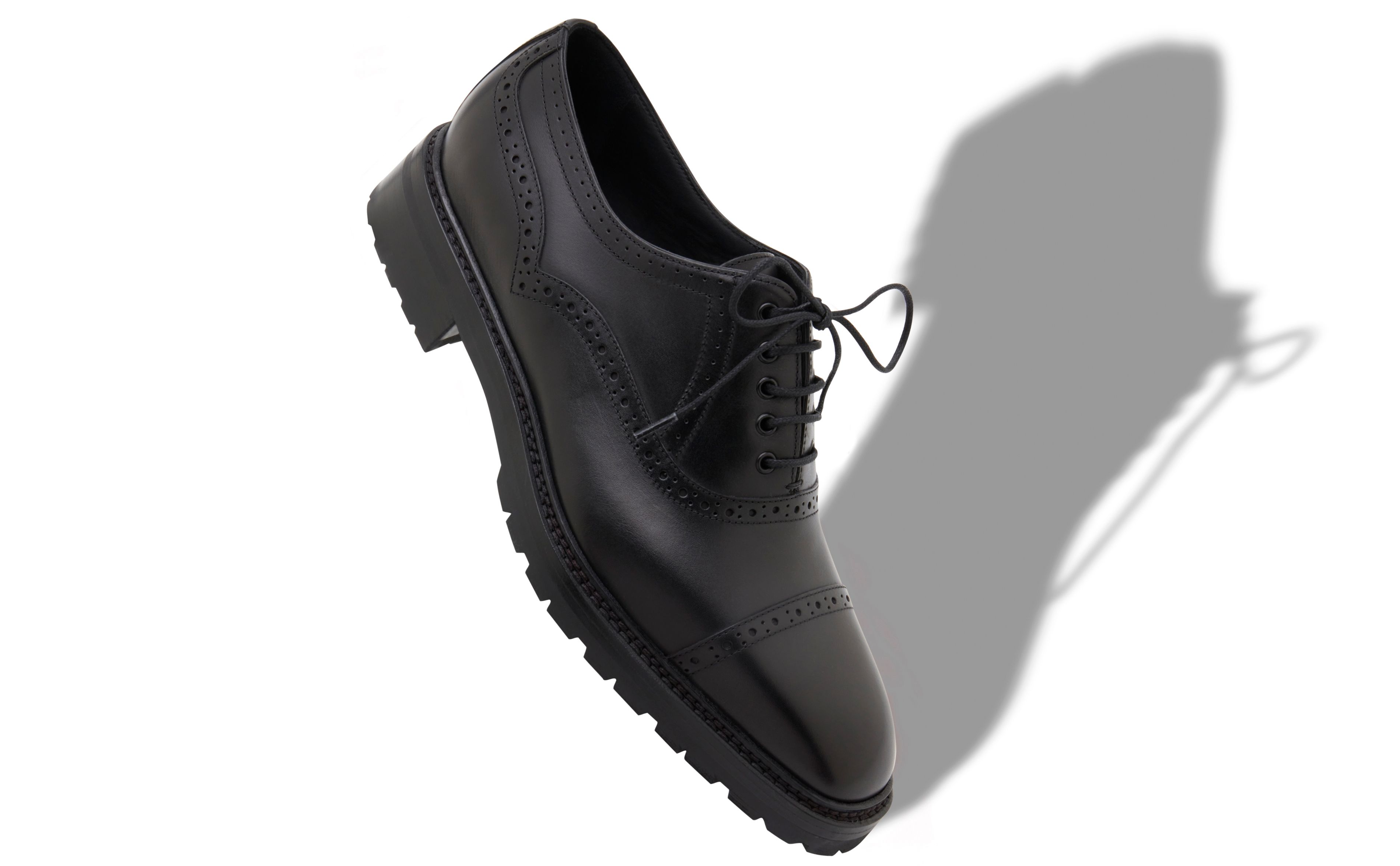 Designer Black Calf Leather Lace-Up Shoes - Image small_image