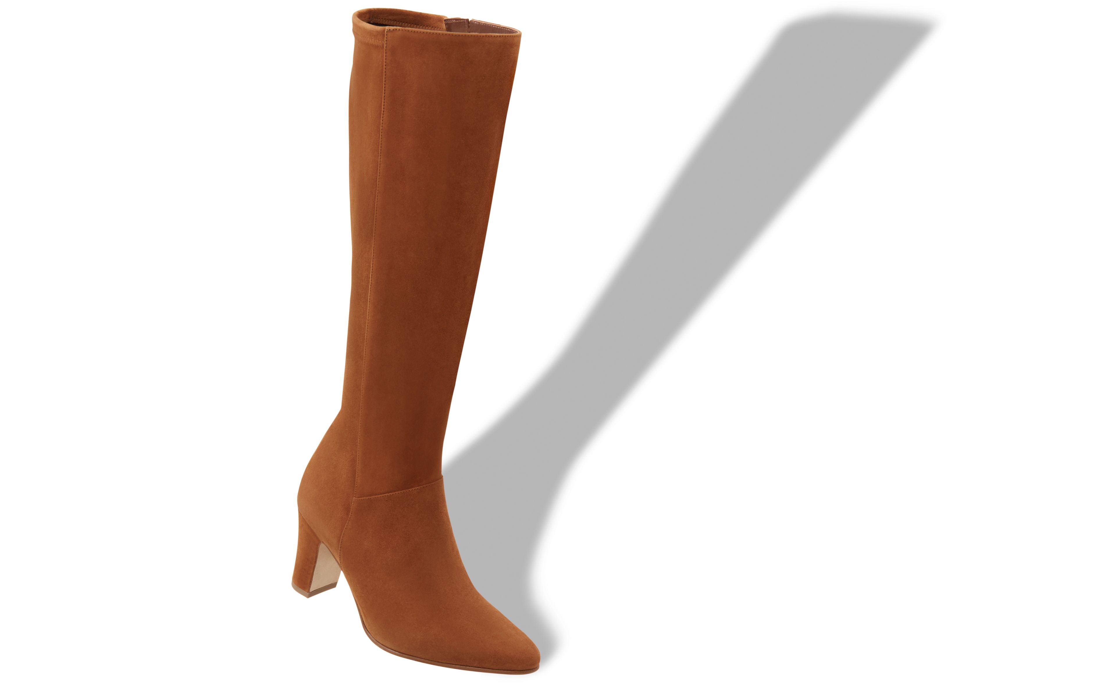 Designer Brown Suede Knee High Boots - Image small_image