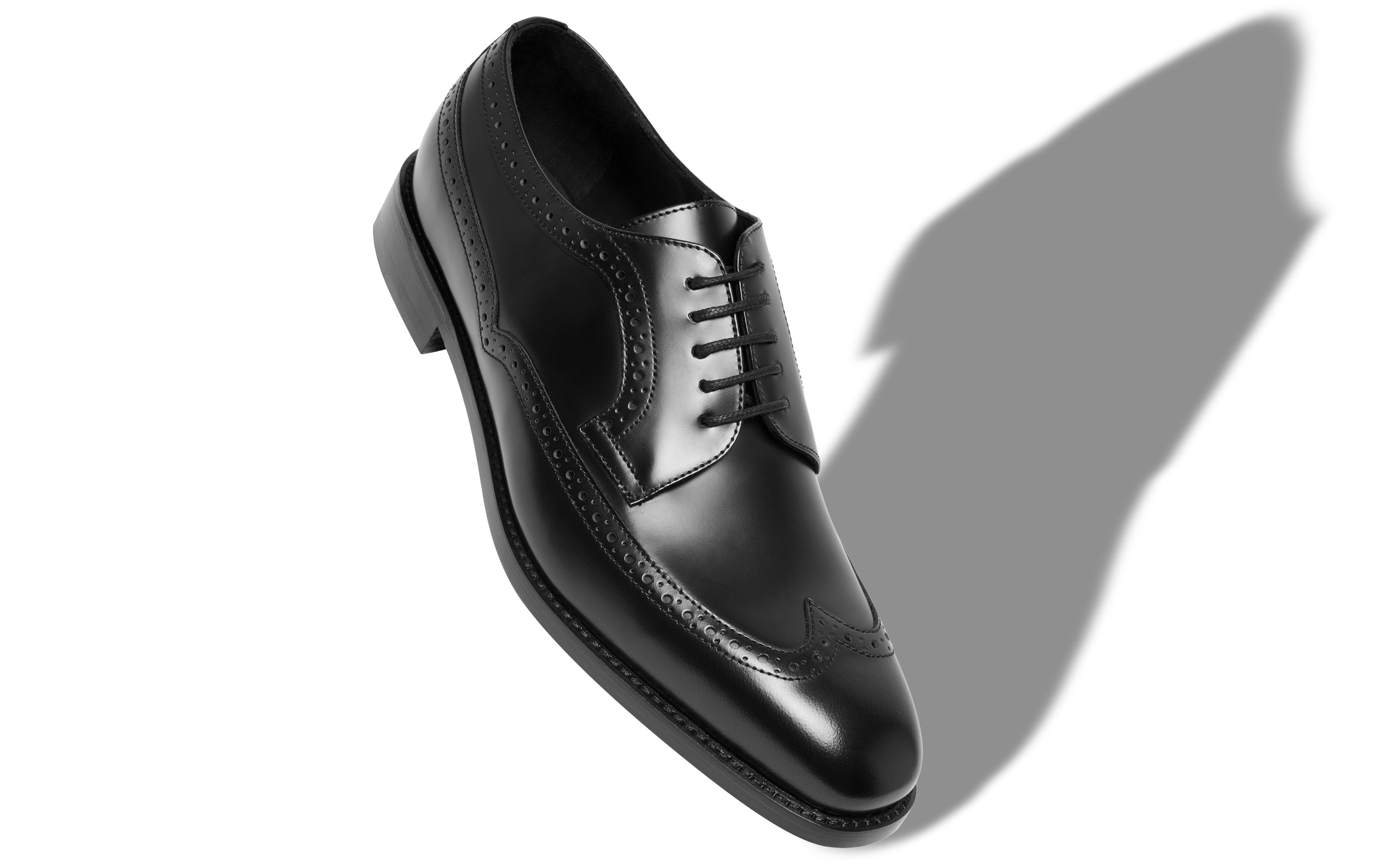 Designer Black Calf Leather Lace-Up Oxfords - Image small_image