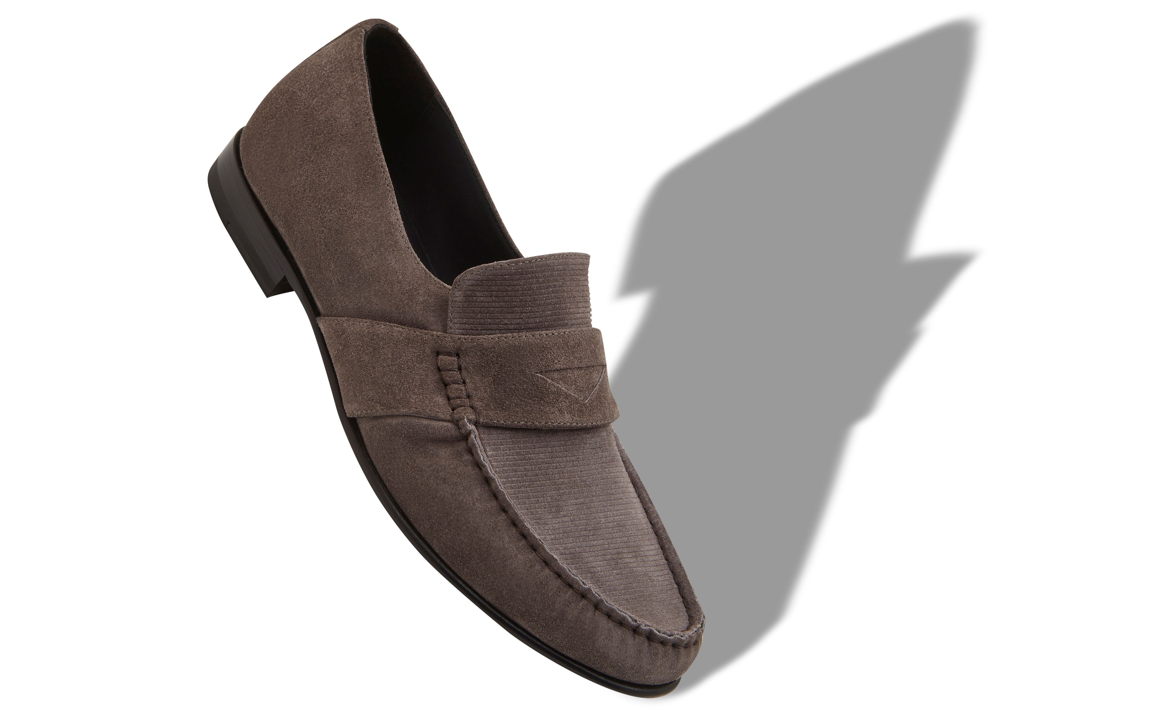 Designer Grey Suede Loafers  - Image small_image