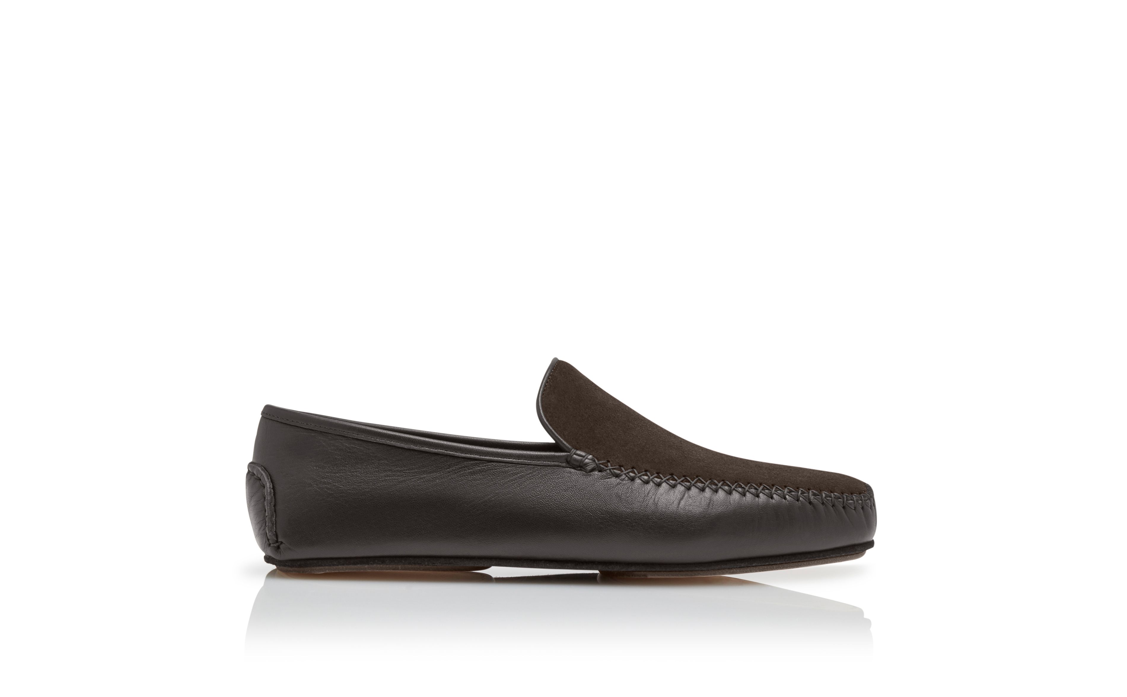 MAYFAIR | Men's Brown Nappa Leather and Suede Driving Shoes | Manolo ...