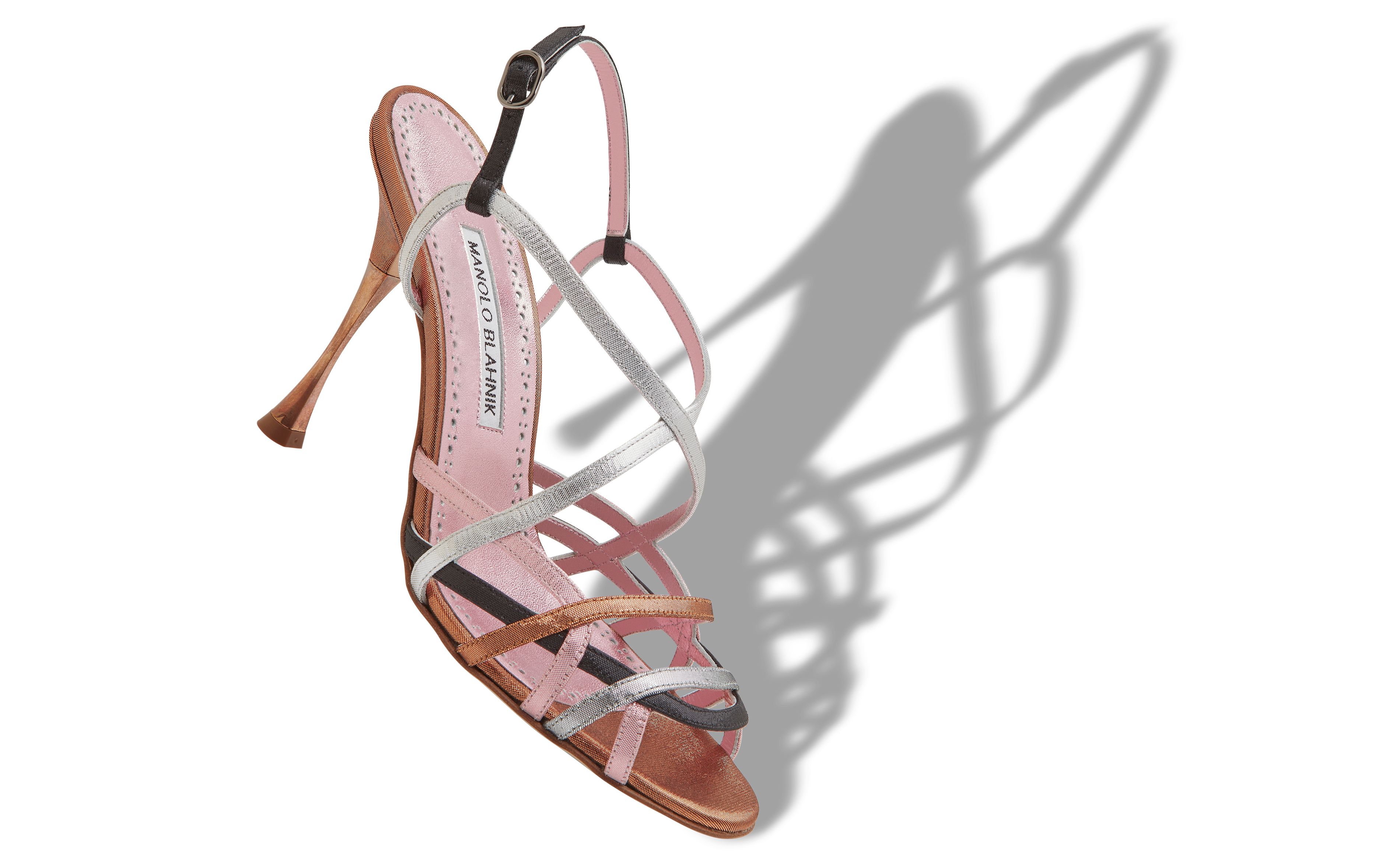 Designer Multicoloured Cotton Slingback Sandals - Image small_image