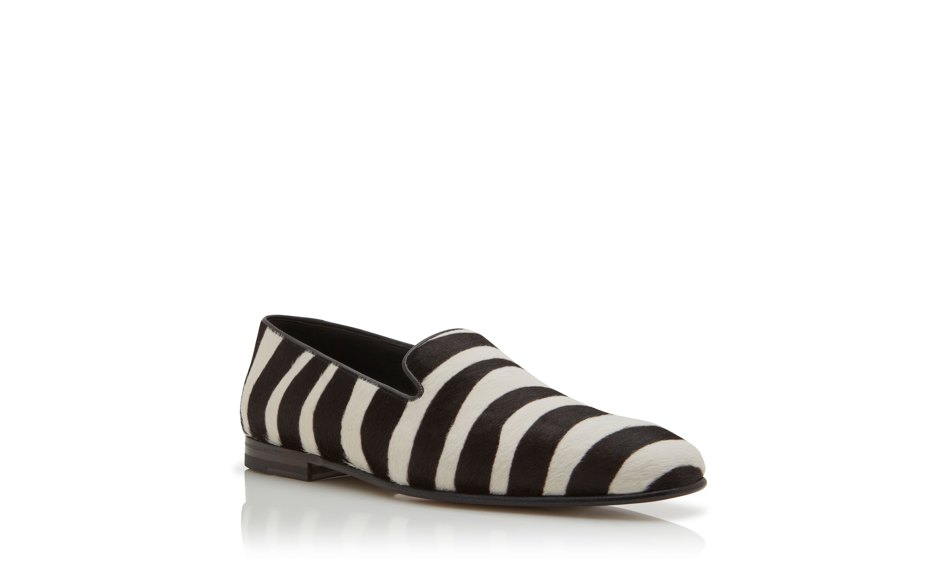 Designer Zebra Print Calf Hair Loafers - Image Upsell