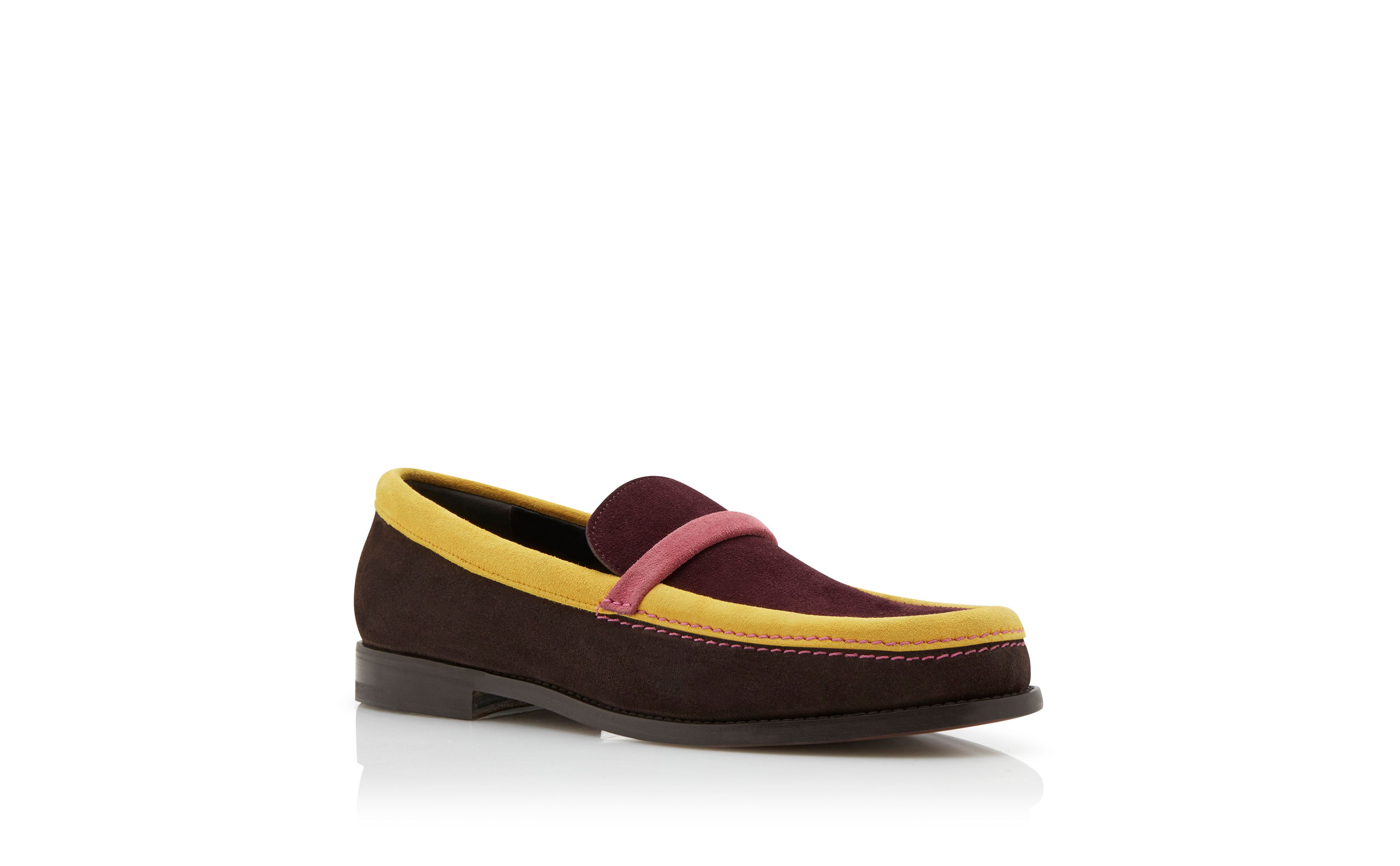 Designer Brown, Pink, Yellow and Red Crosta Loafers - Image Upsell