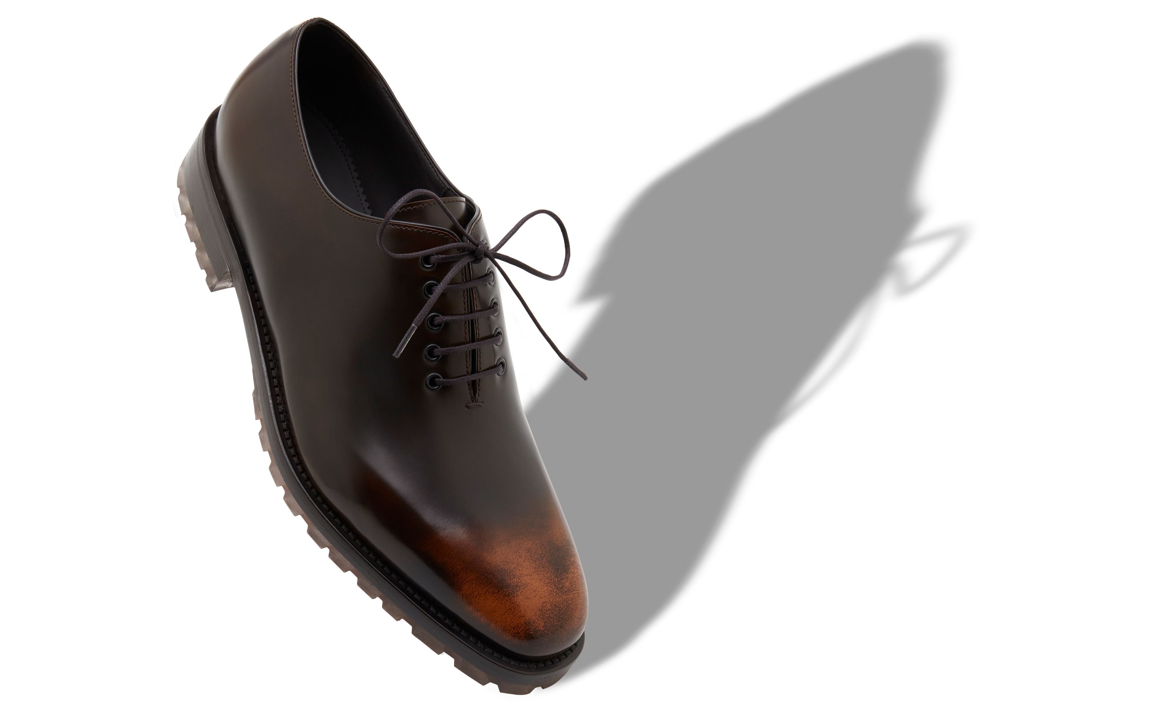 Designer Brown Calf Leather Lace-Up Shoes - Image small_image