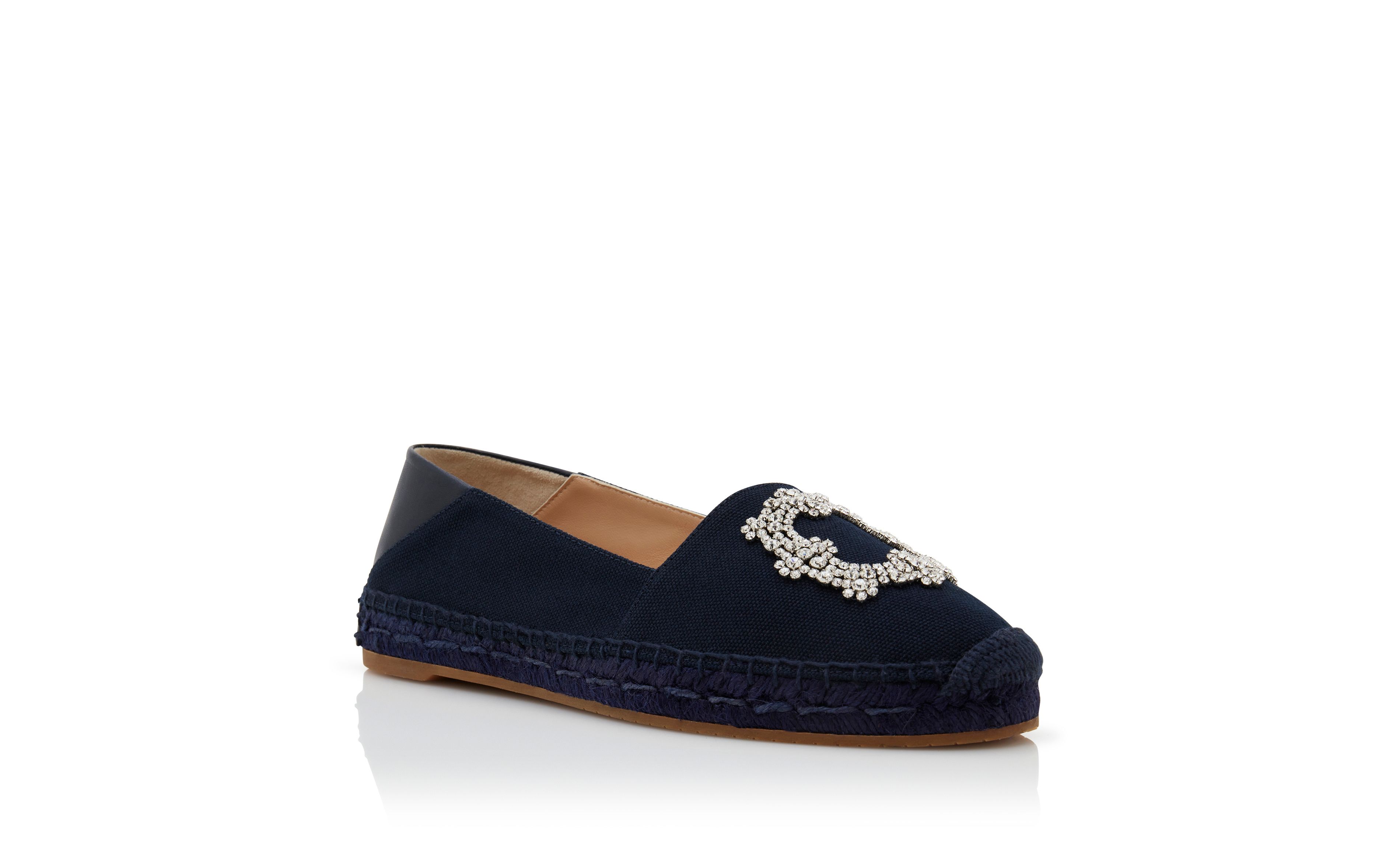 Designer Navy Blue Cotton Espadrilles  - Image Upsell