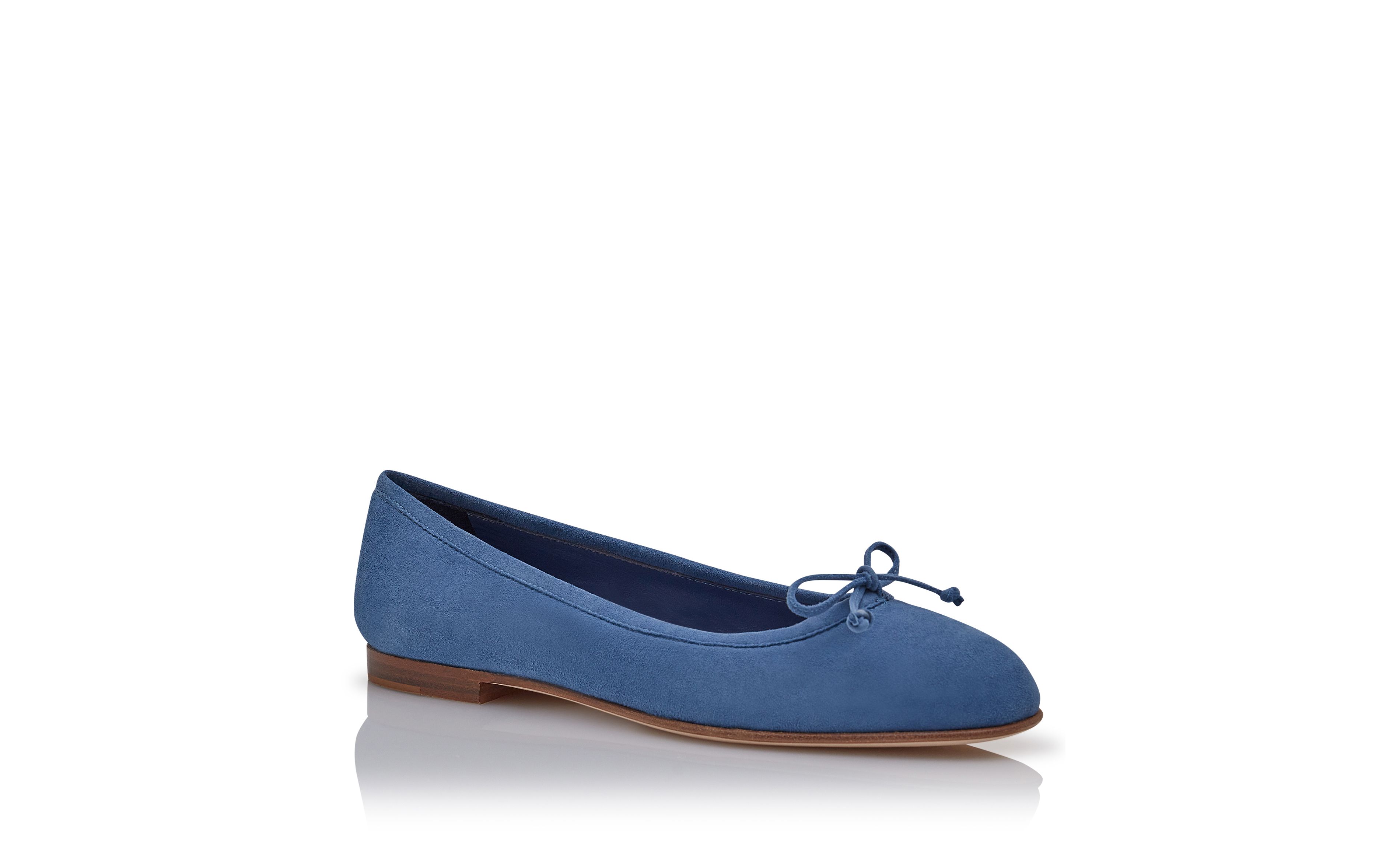 Designer Blue Suede Ballerina Flats - Image Upsell