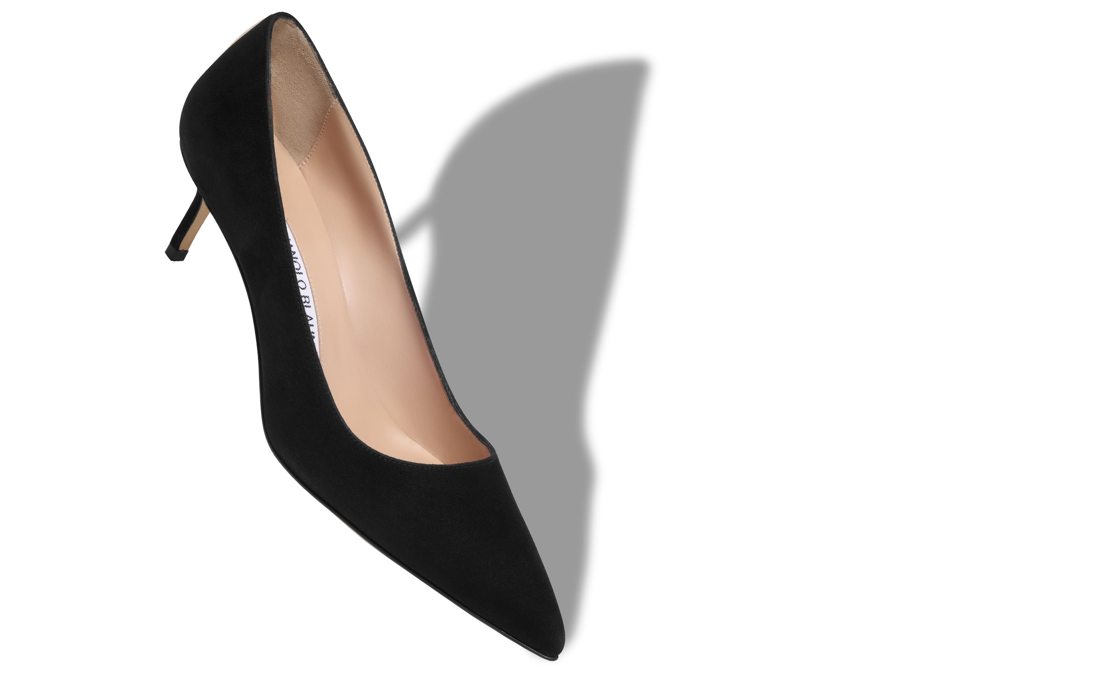 Designer Black Suede Pointed Toe Pumps - Image small_image