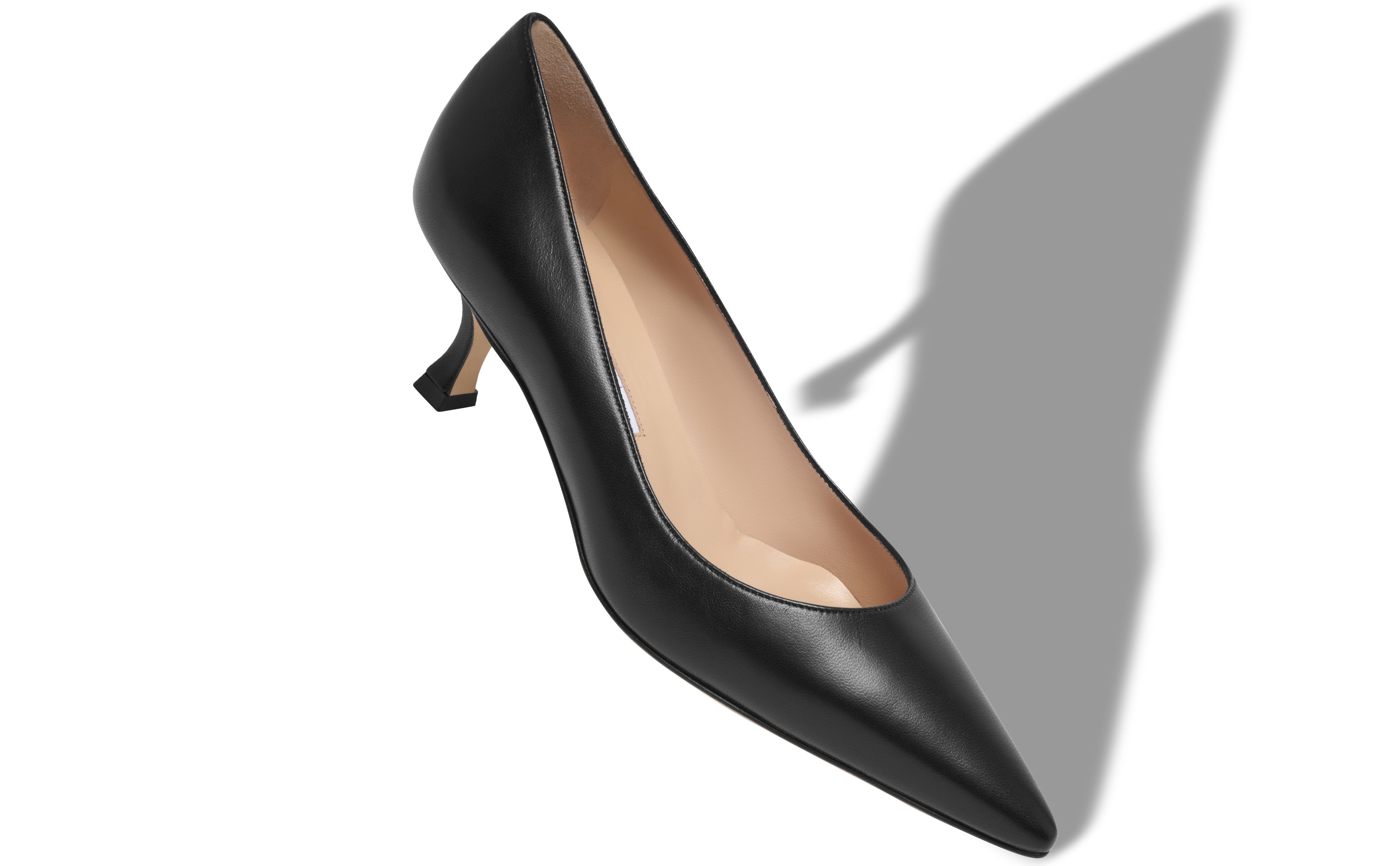 Designer Black Nappa Leather Pointed Toe Pumps - Image small_image