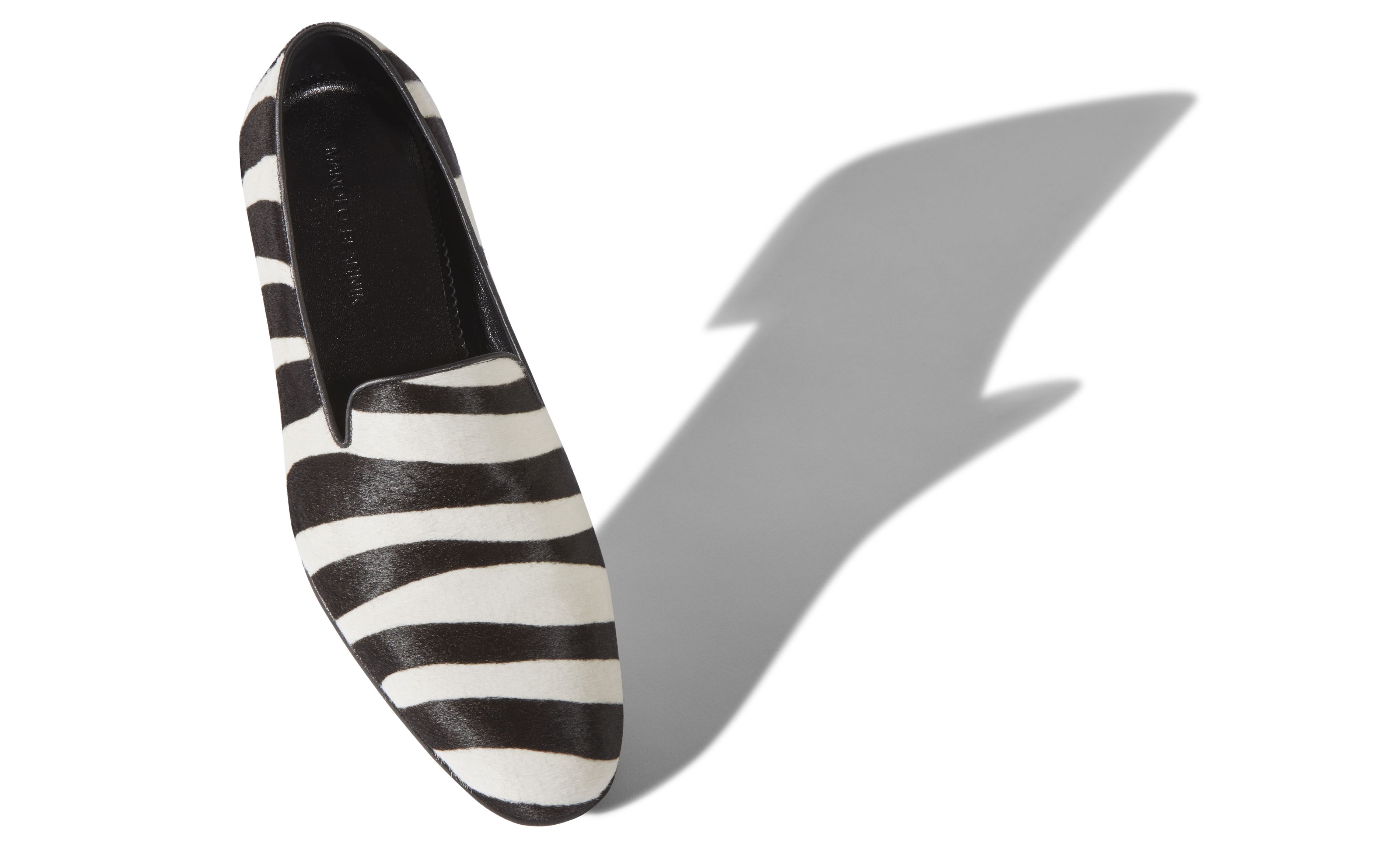 Designer Zebra Print Calf Hair Loafers - Image small_image