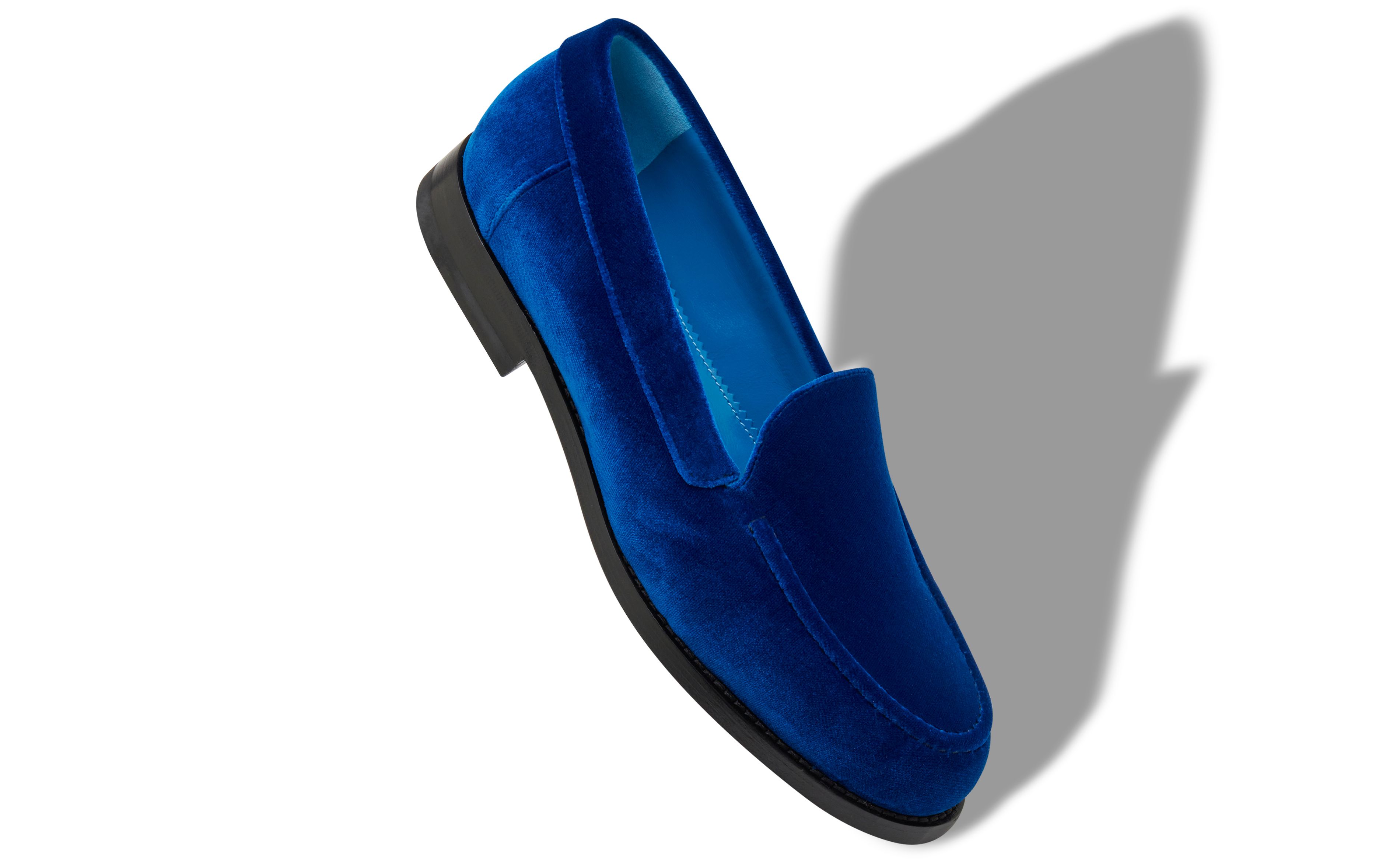 Designer Blue Velvet Loafers - Image small_image