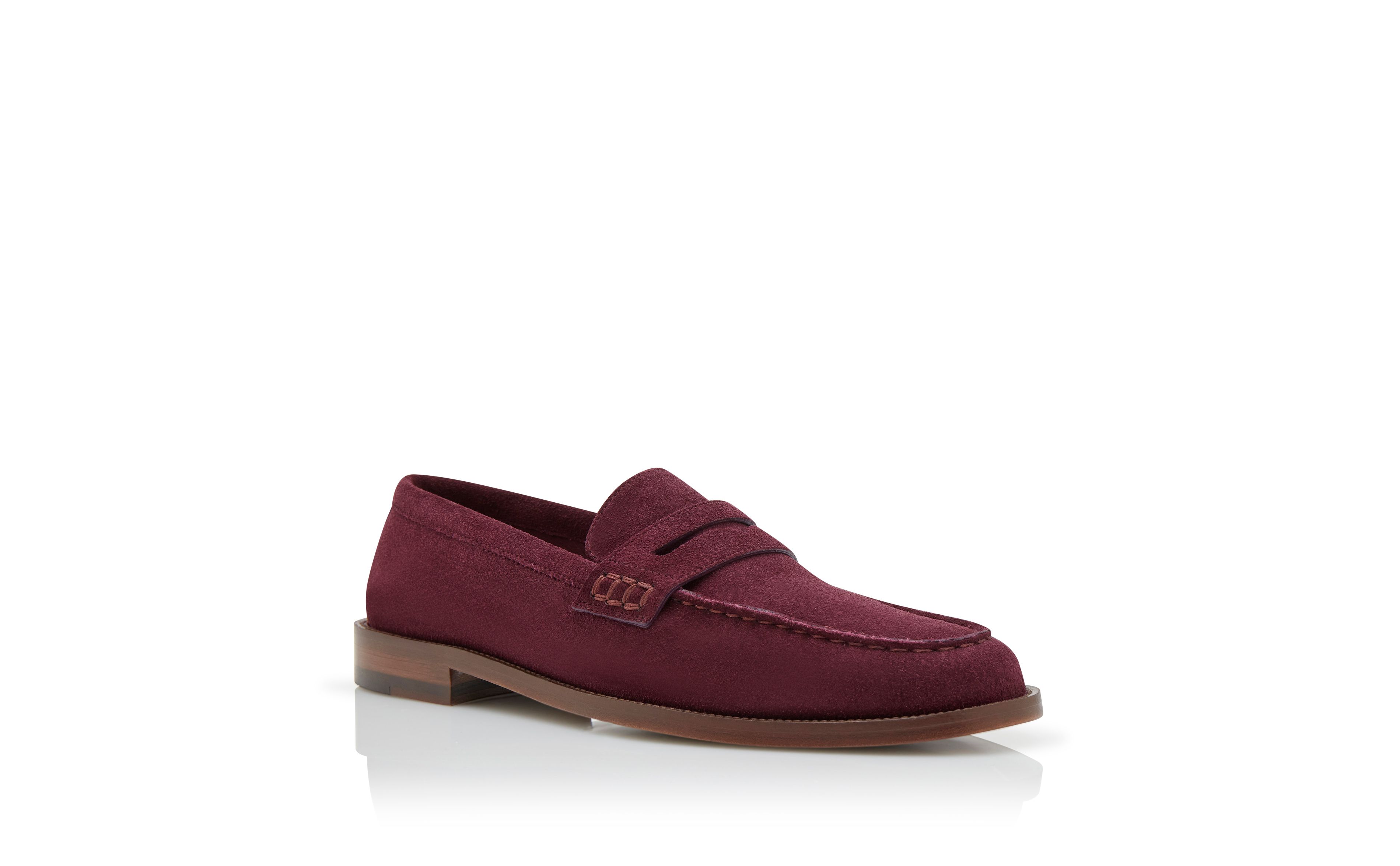 Designer Dark Purple Suede Penny Loafers  - Image Upsell