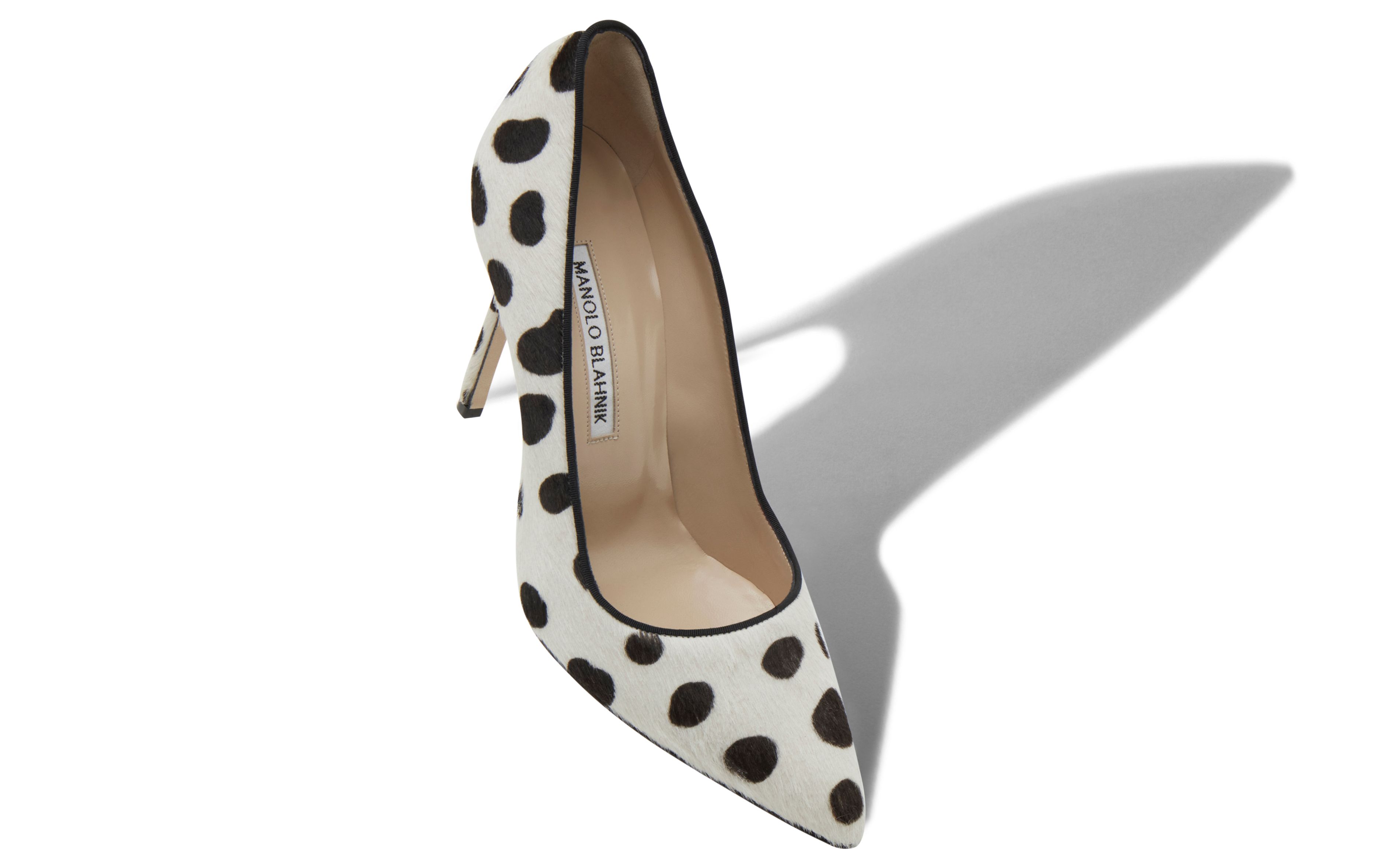 Black And White Spotted Calf Hair Pumps Manolo Blahnik