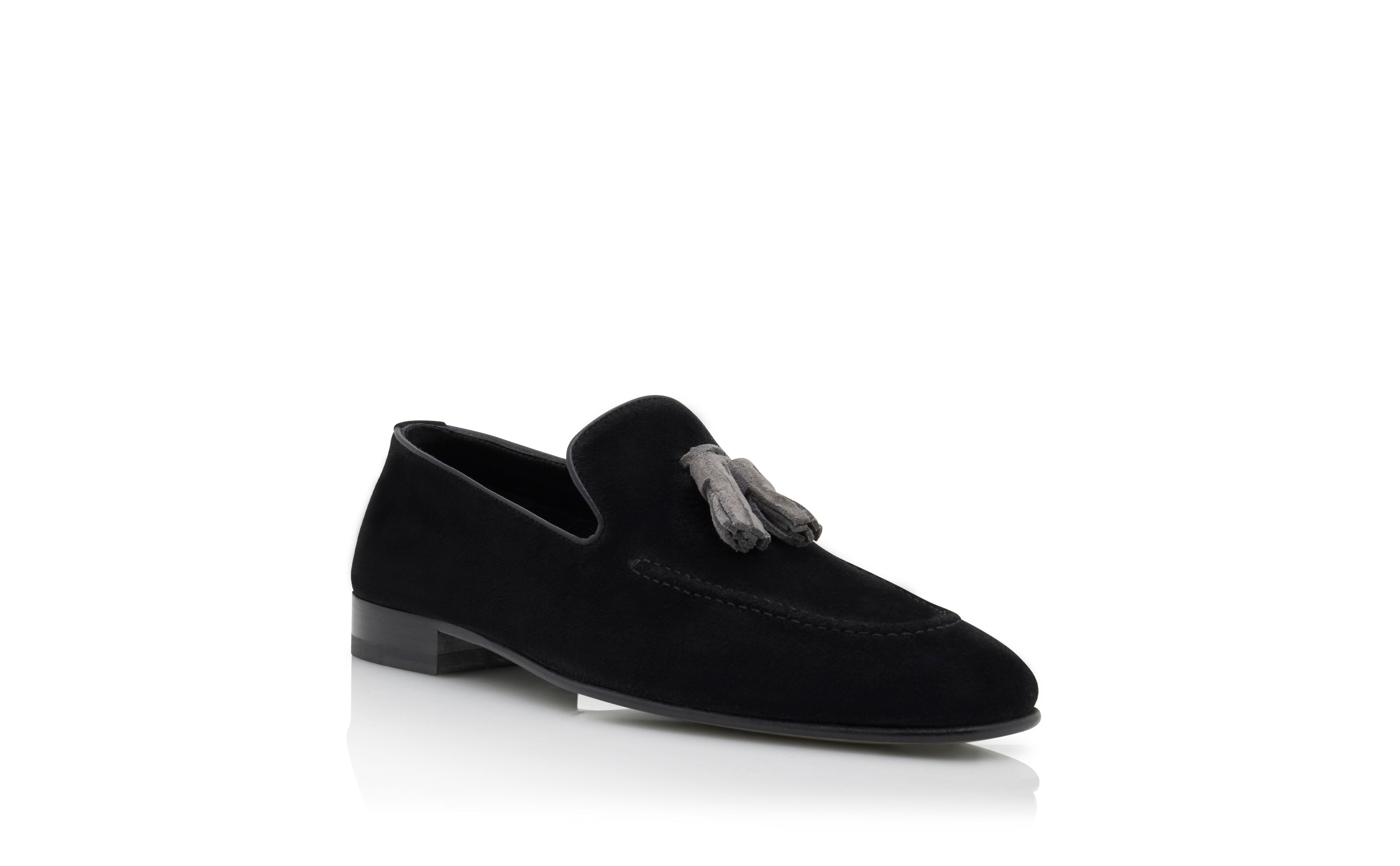 Designer Black Suede Tassel Detail Loafers - Image Upsell