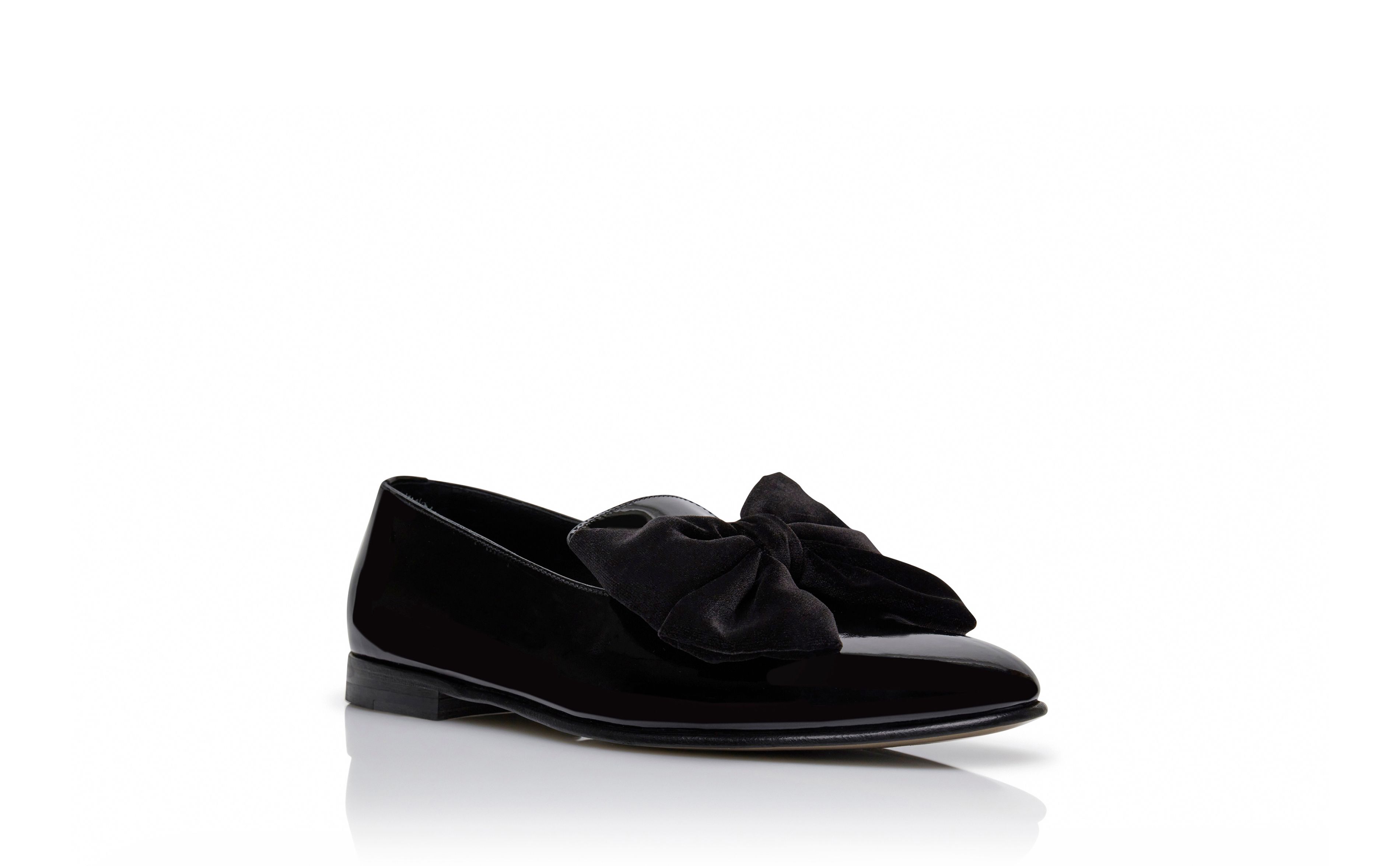 Designer Black Patent Leather Loafers - Image Upsell