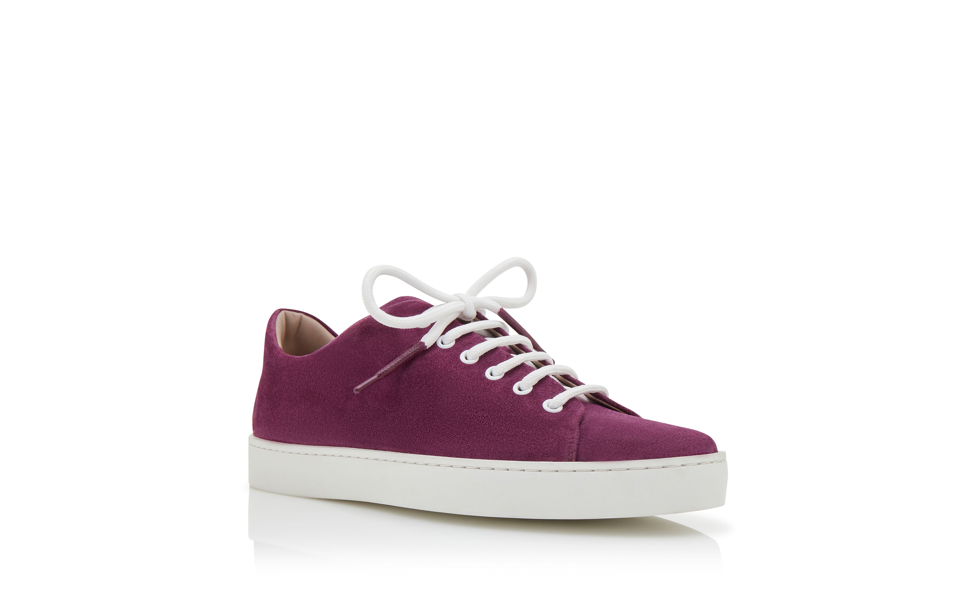 Designer Purple Suede Lace-Up Sneakers - Image Upsell