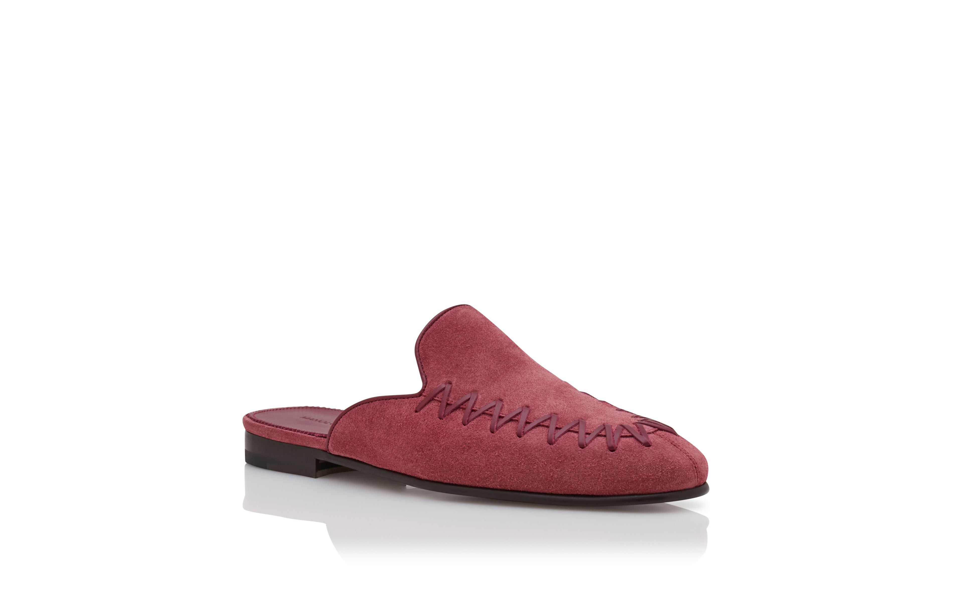 pink backless loafers