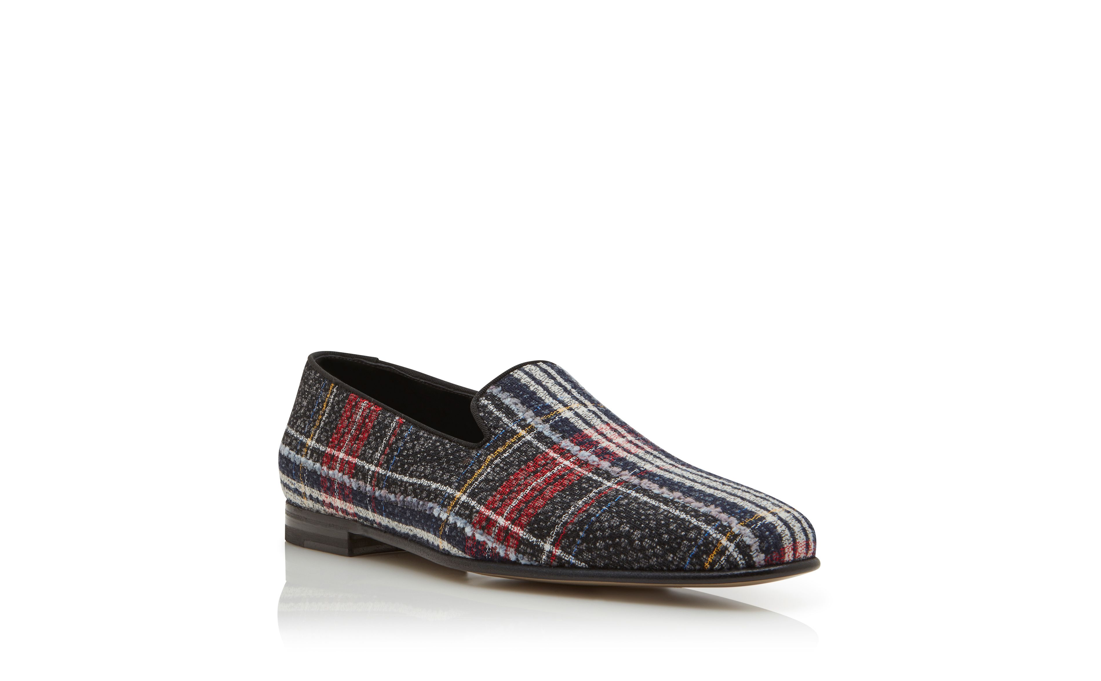 Designer Grey Tartan Loafers - Image Upsell