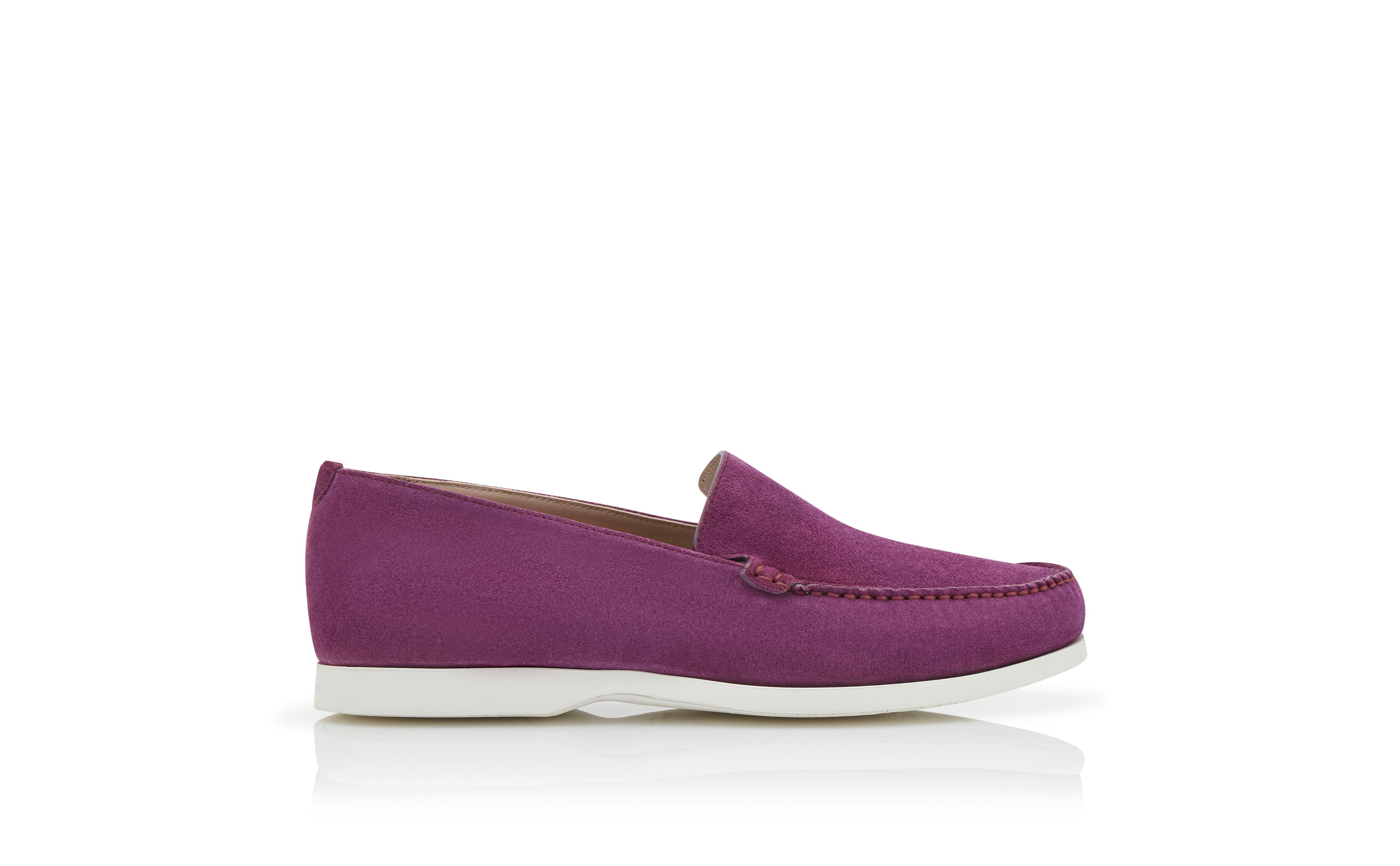 Designer Purple Suede Boat Shoes - Image Side View