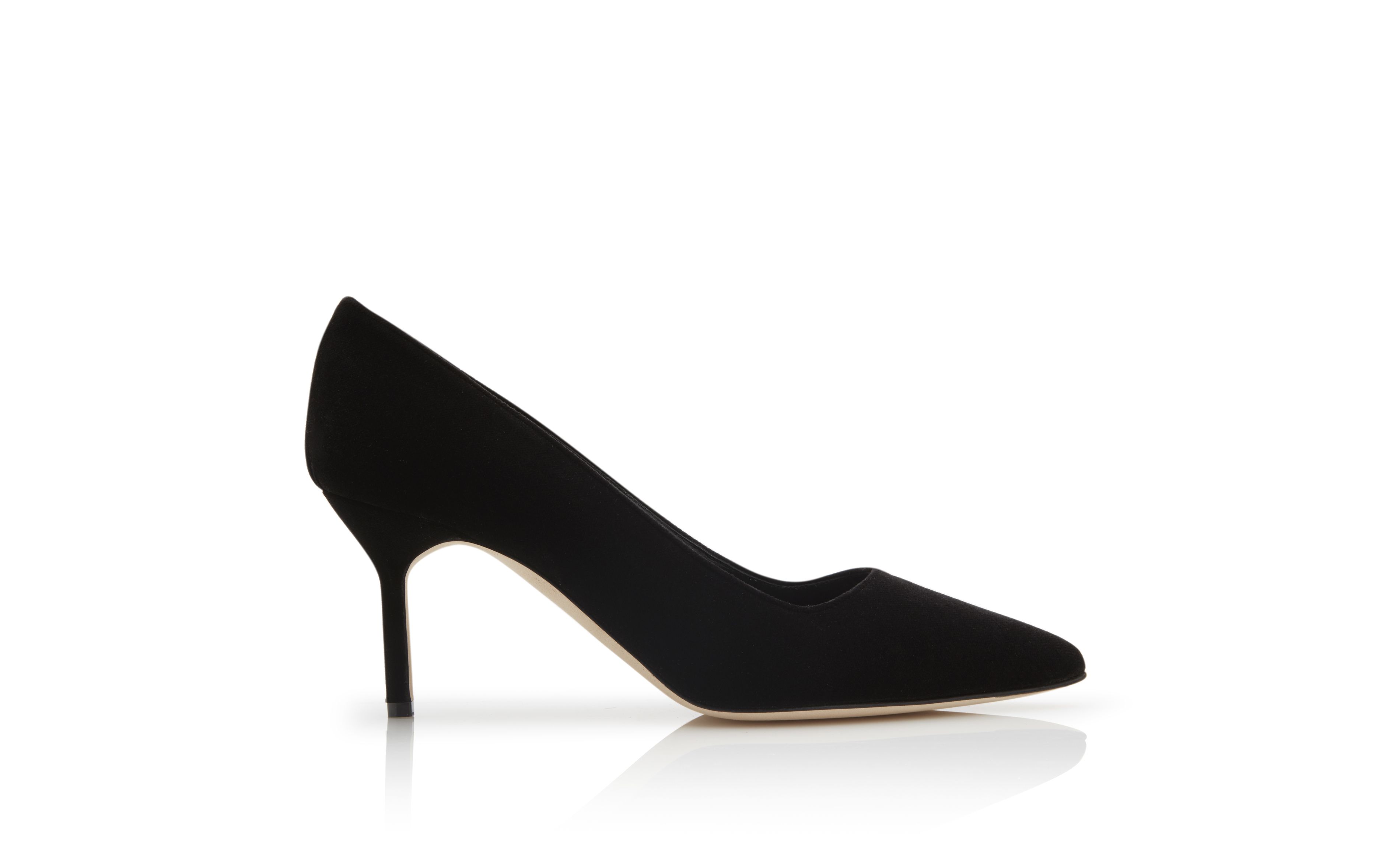 black velvet court shoes