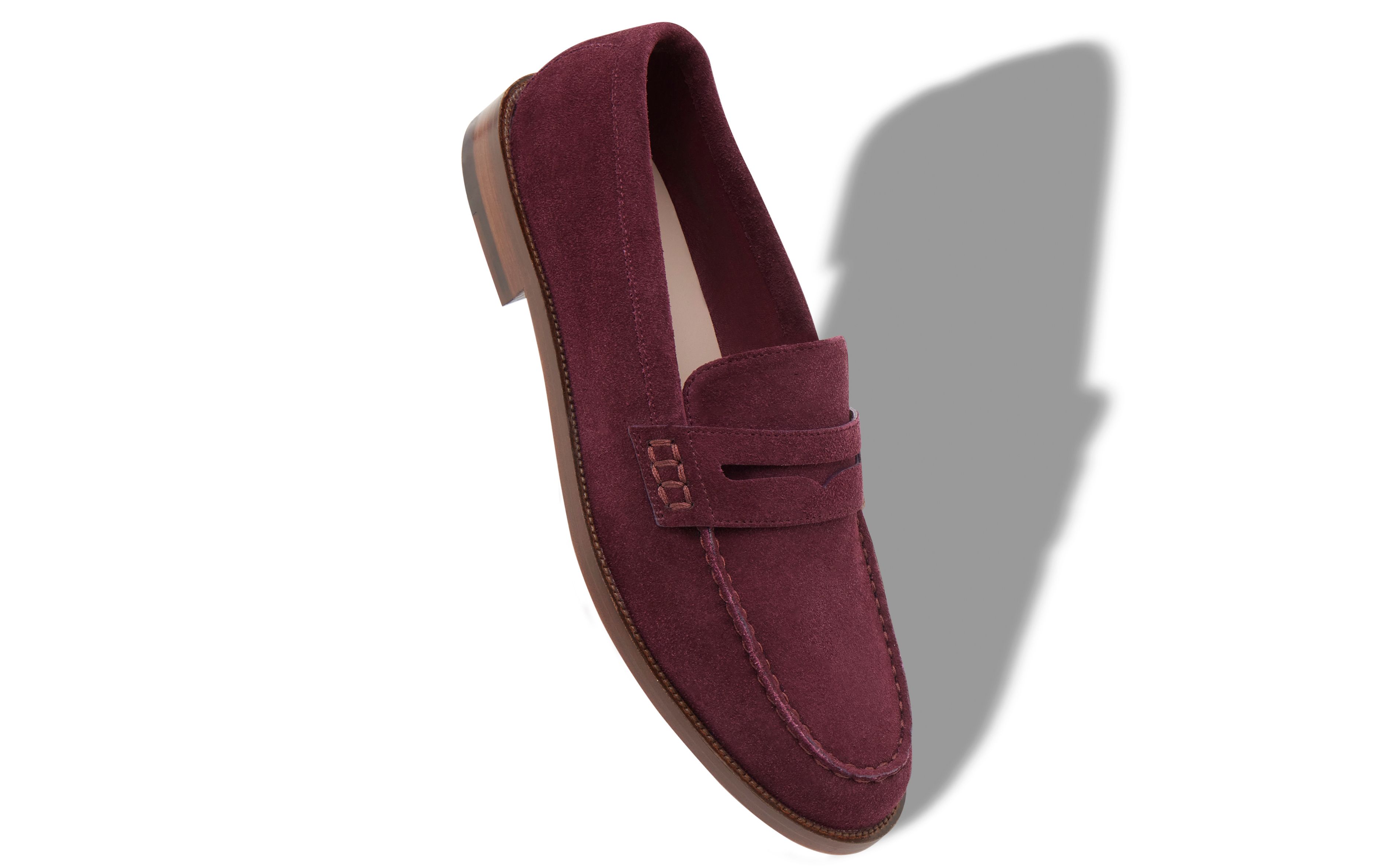 Designer Dark Purple Suede Penny Loafers  - Image small_image