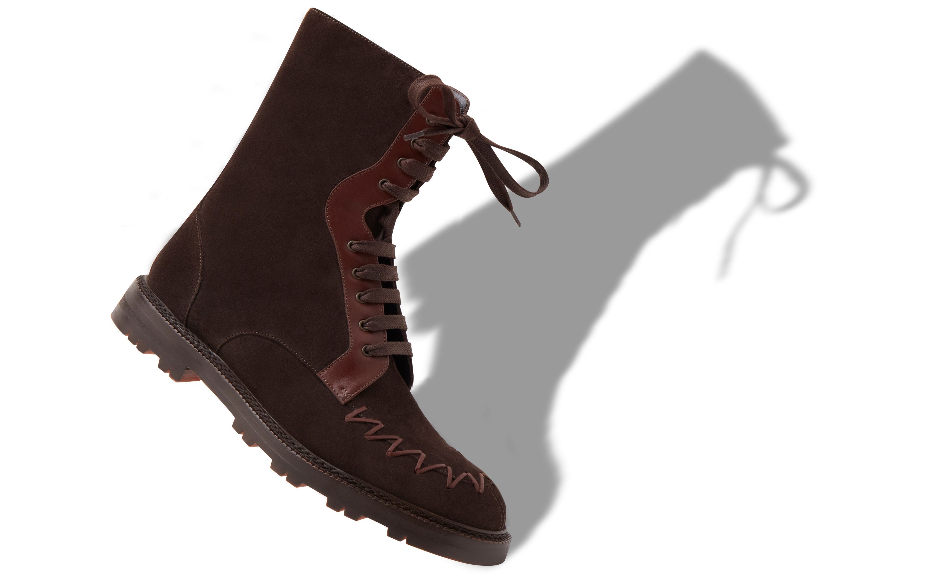 dark brown leather lace up boots