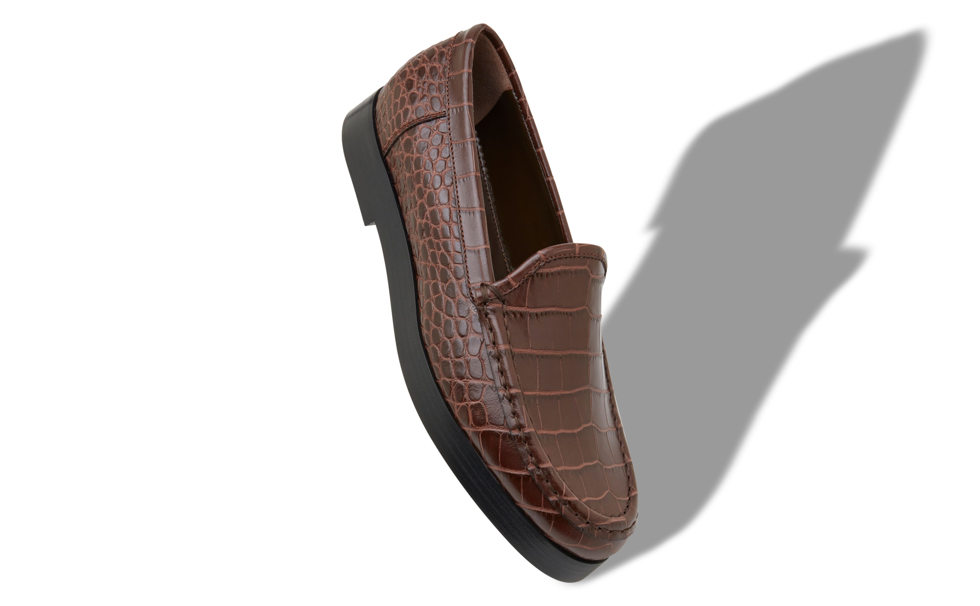 Designer Brown Calf Leather Loafers  - Image small_image