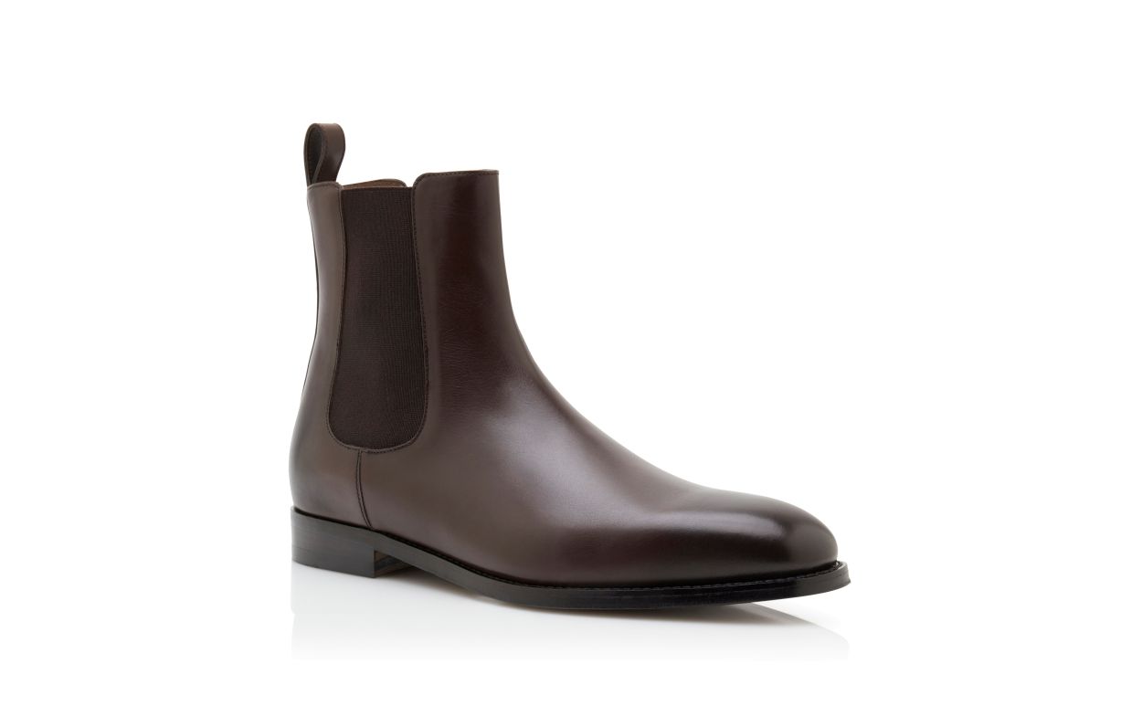 Designer Brown Calf Leather Ankle Boots - Image Upsell