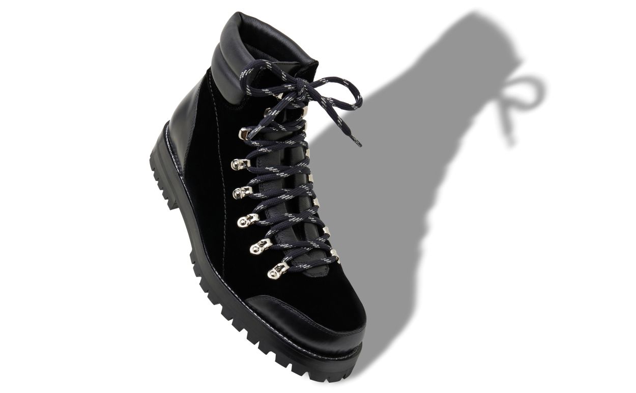 Designer Black Velvet Ankle Boots - Image small_image