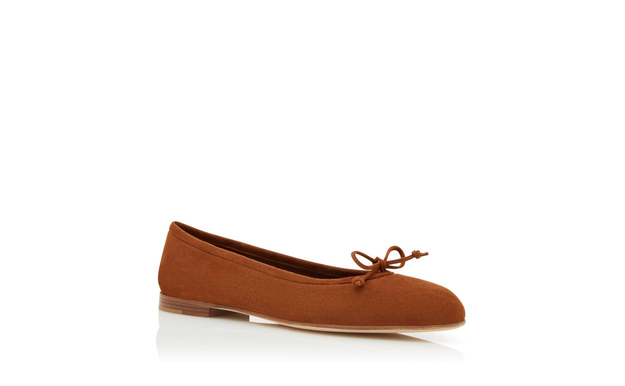 Designer Brown Suede Ballerina Flats - Image Upsell