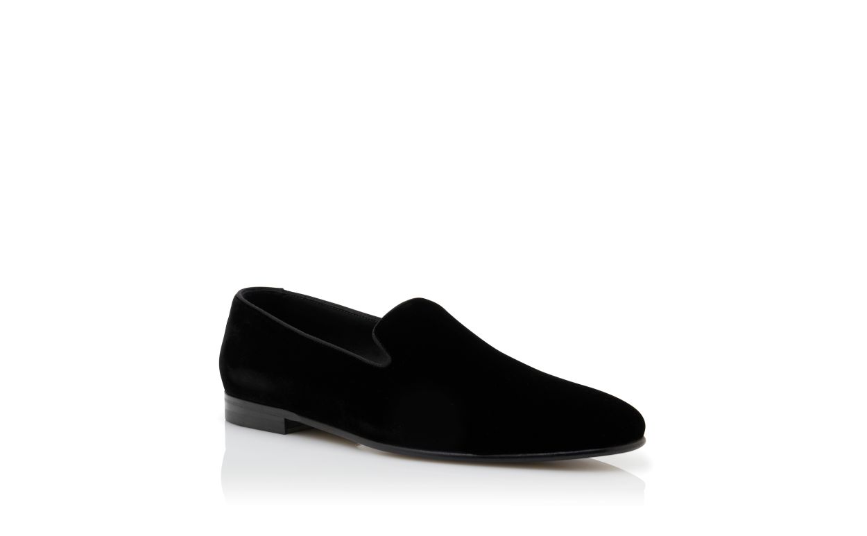 Designer Black Velvet Loafers  - Image Upsell