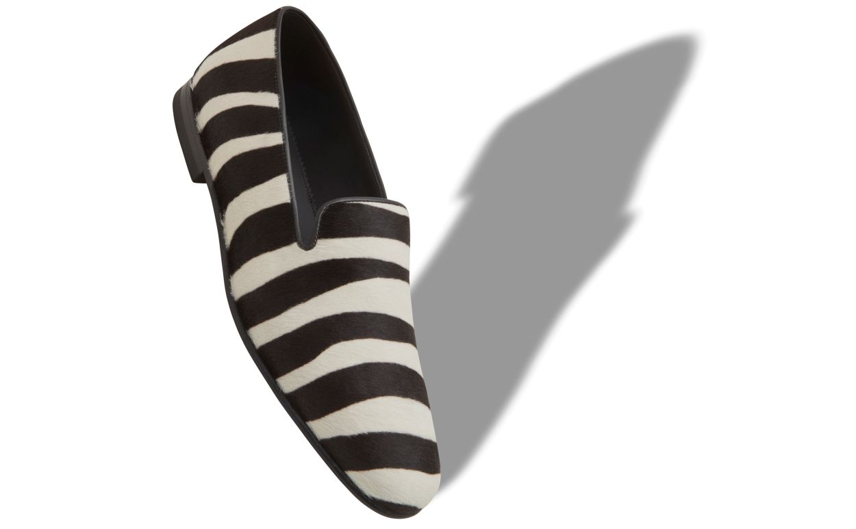 Designer Zebra Print Calf Hair Loafers - Image small_image