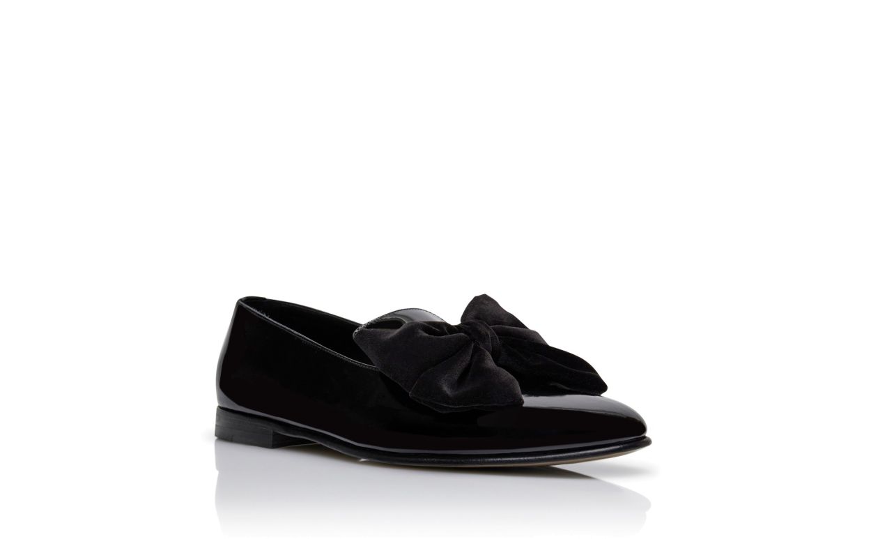 Designer Black Patent Leather Loafers - Image 