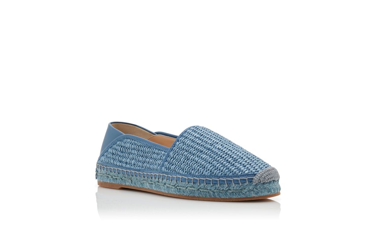 Designer Light Blue Raffia Espadrilles - Image Upsell