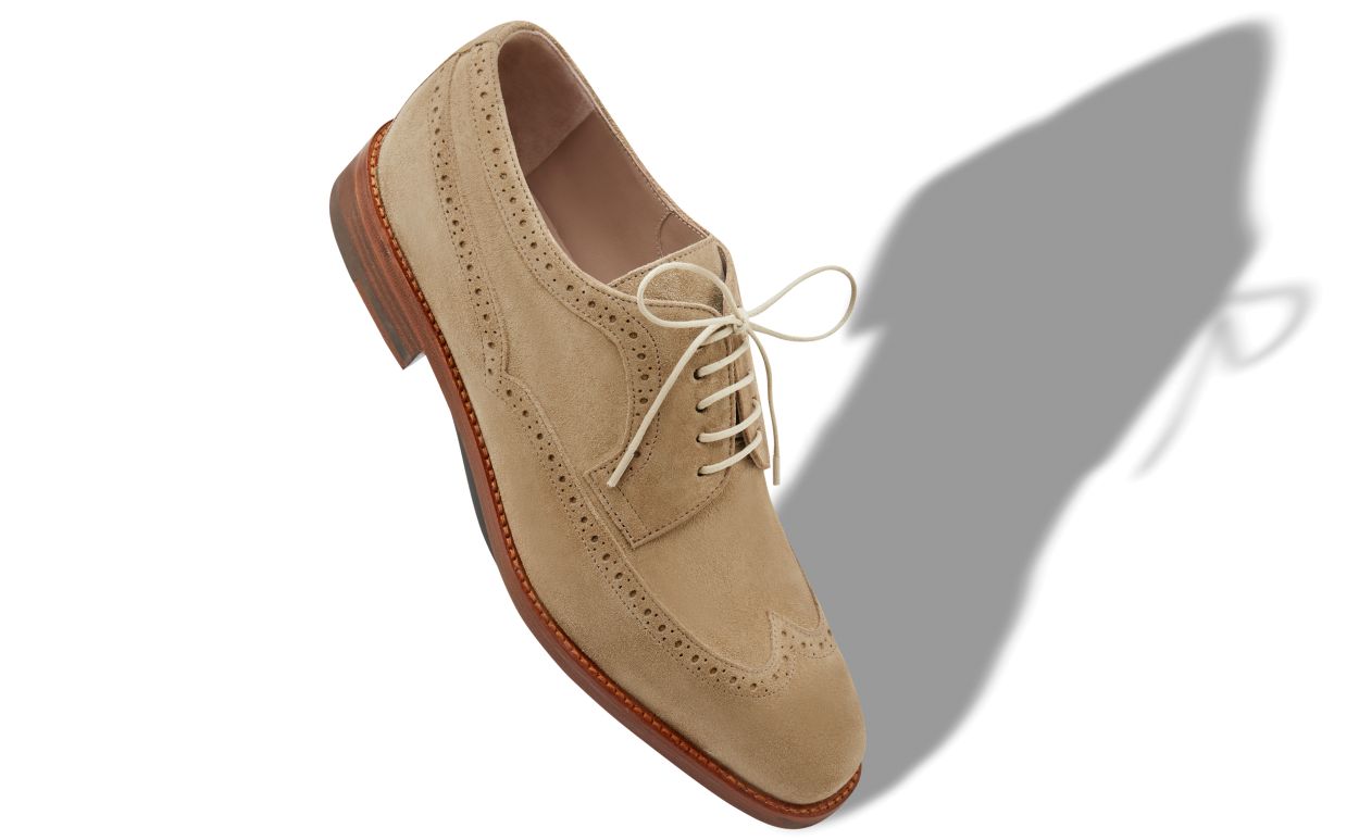 Designer Brown Suede Lace-Up Oxfords - Image small_image