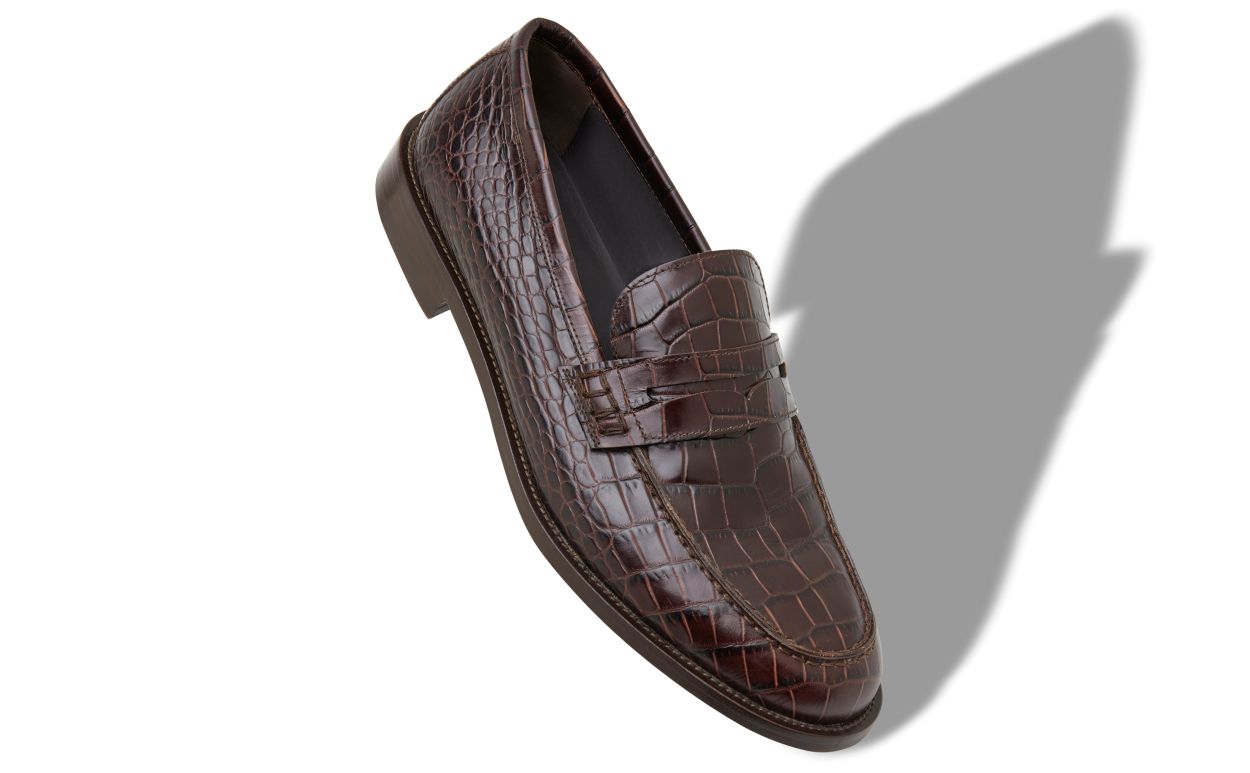 Designer Dark Brown Calf Leather Penny Loafers  - Image small_image