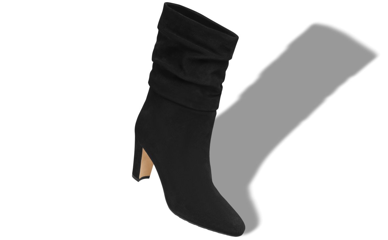 Designer Black Suede Knee High Boots - Image small_image