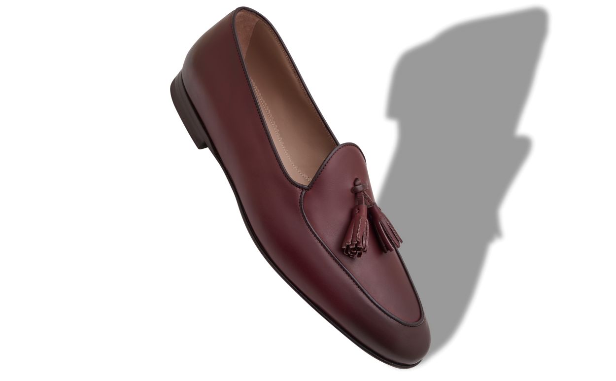 Designer Burgundy Calf Leather Loafers - Image small_image