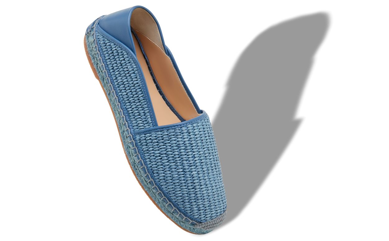 Designer Light Blue Raffia Espadrilles - Image small_image