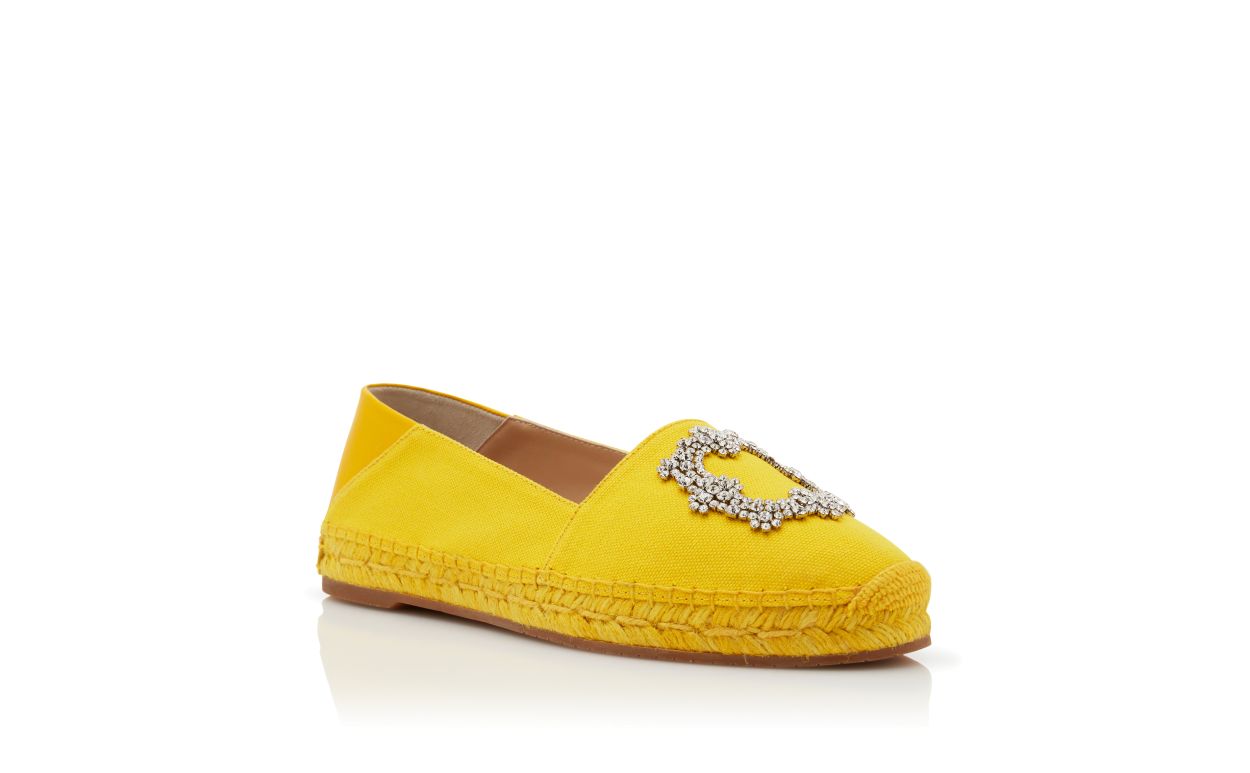 Designer Yellow Cotton Espadrilles  - Image Upsell