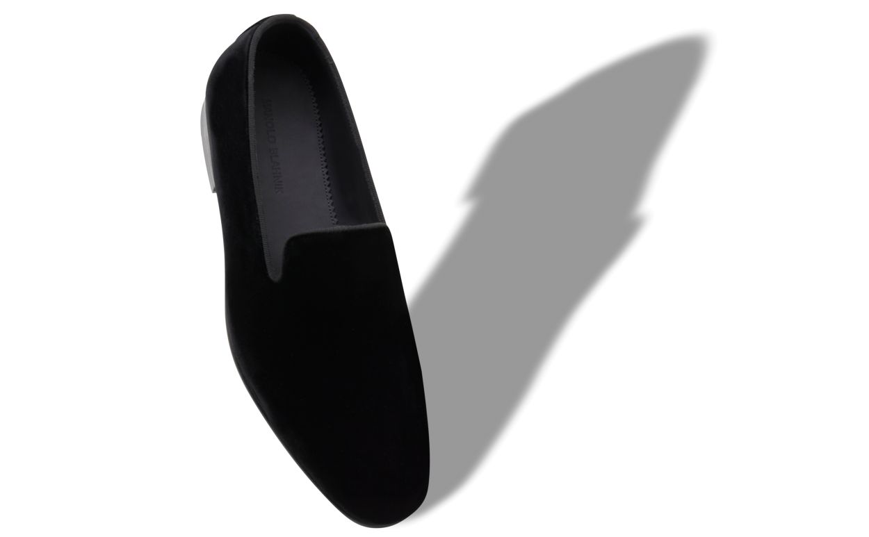 Designer Black Velvet Loafers  - Image small_image